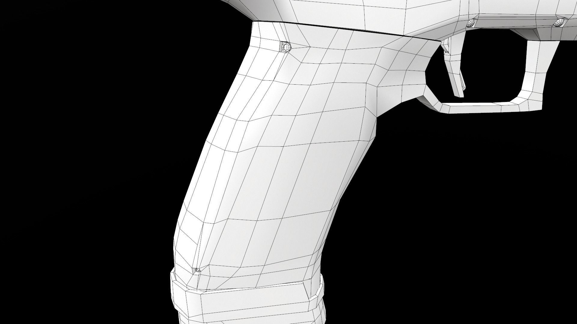 Laugo Arms Alien Pistol with LaserSight Suppressor Low-poly 3D model_51