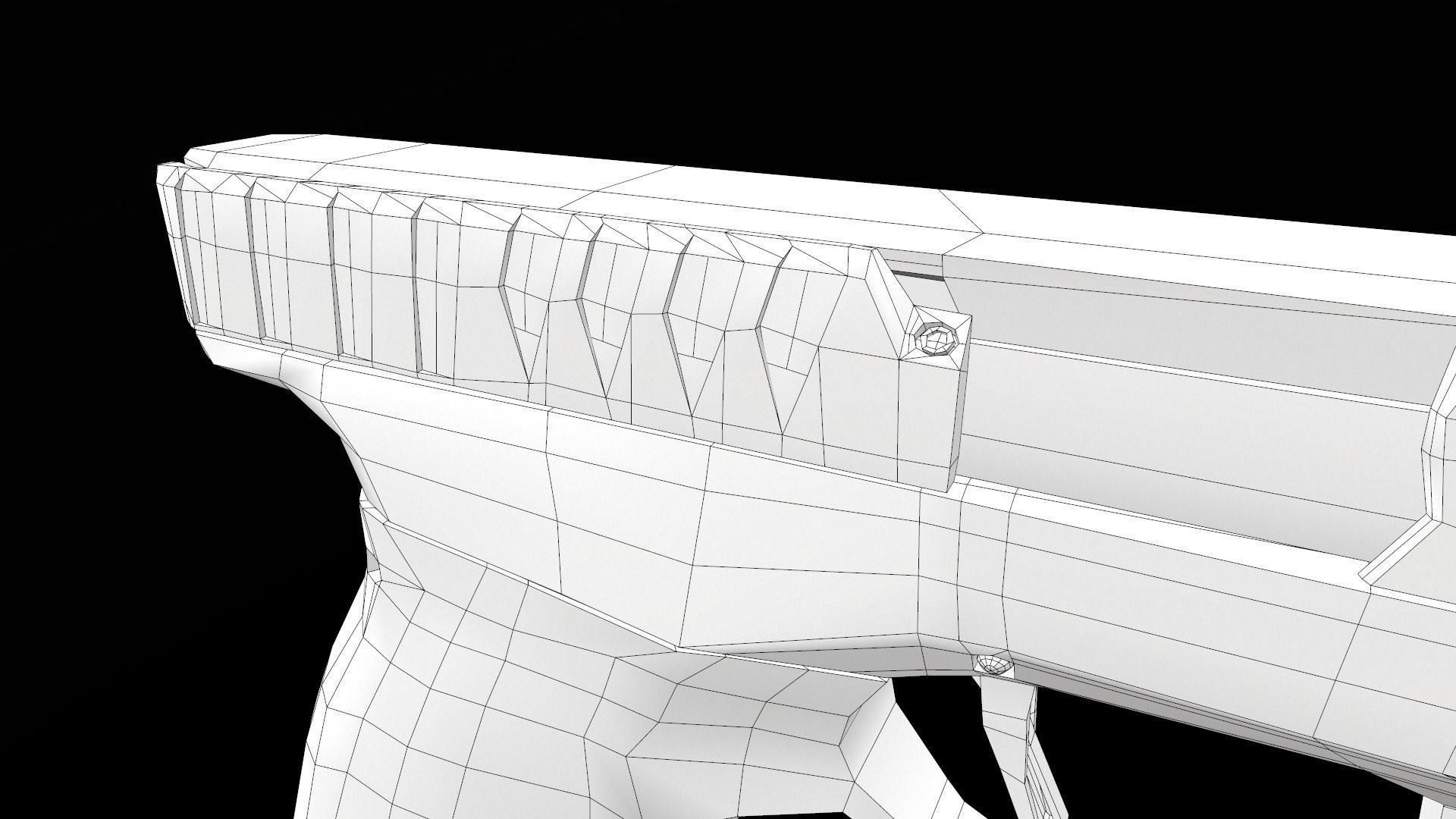 Laugo Arms Alien Pistol with LaserSight Suppressor Low-poly 3D model_49