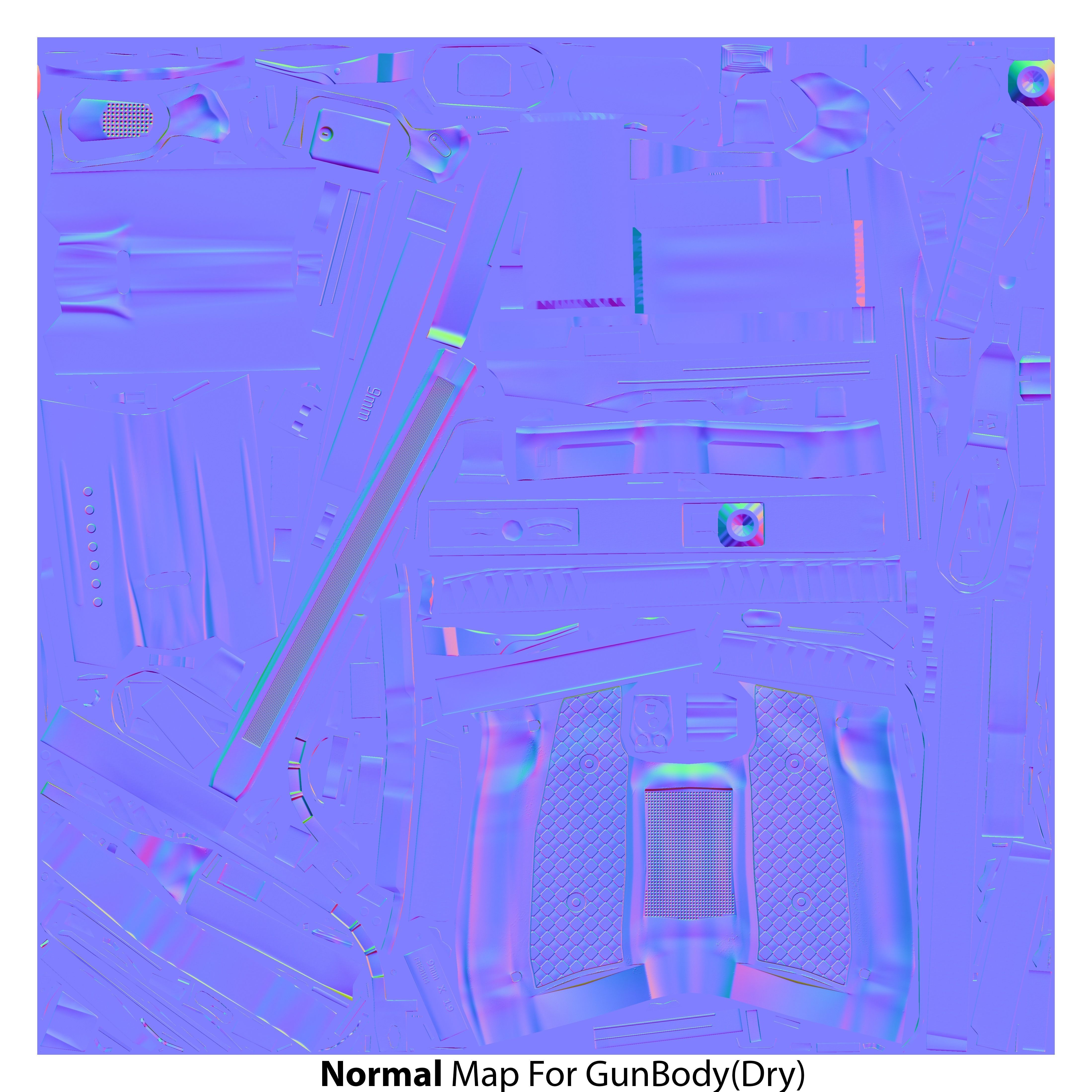 Laugo Arms Alien Pistol with LaserSight Suppressor Low-poly 3D model_26