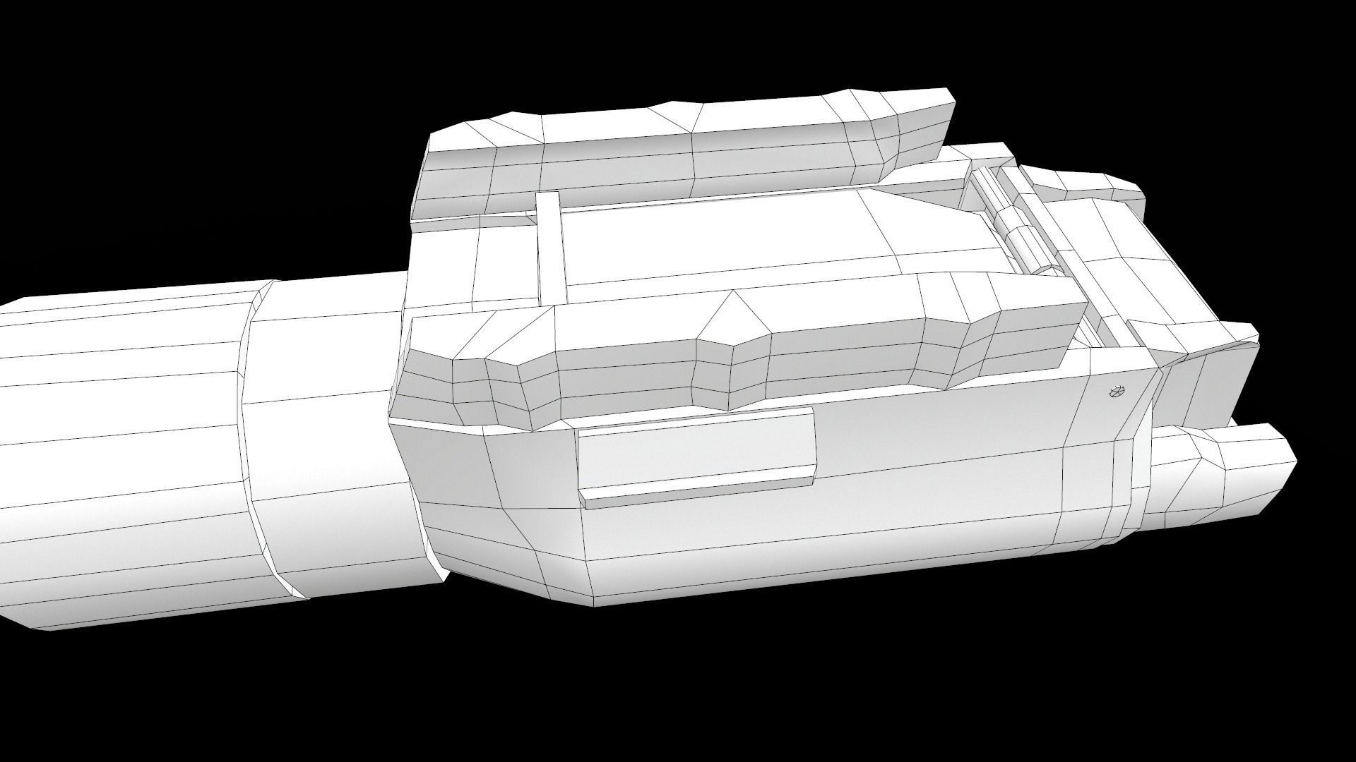 Laugo Arms Alien Pistol with LaserSight Suppressor Low-poly 3D model_62
