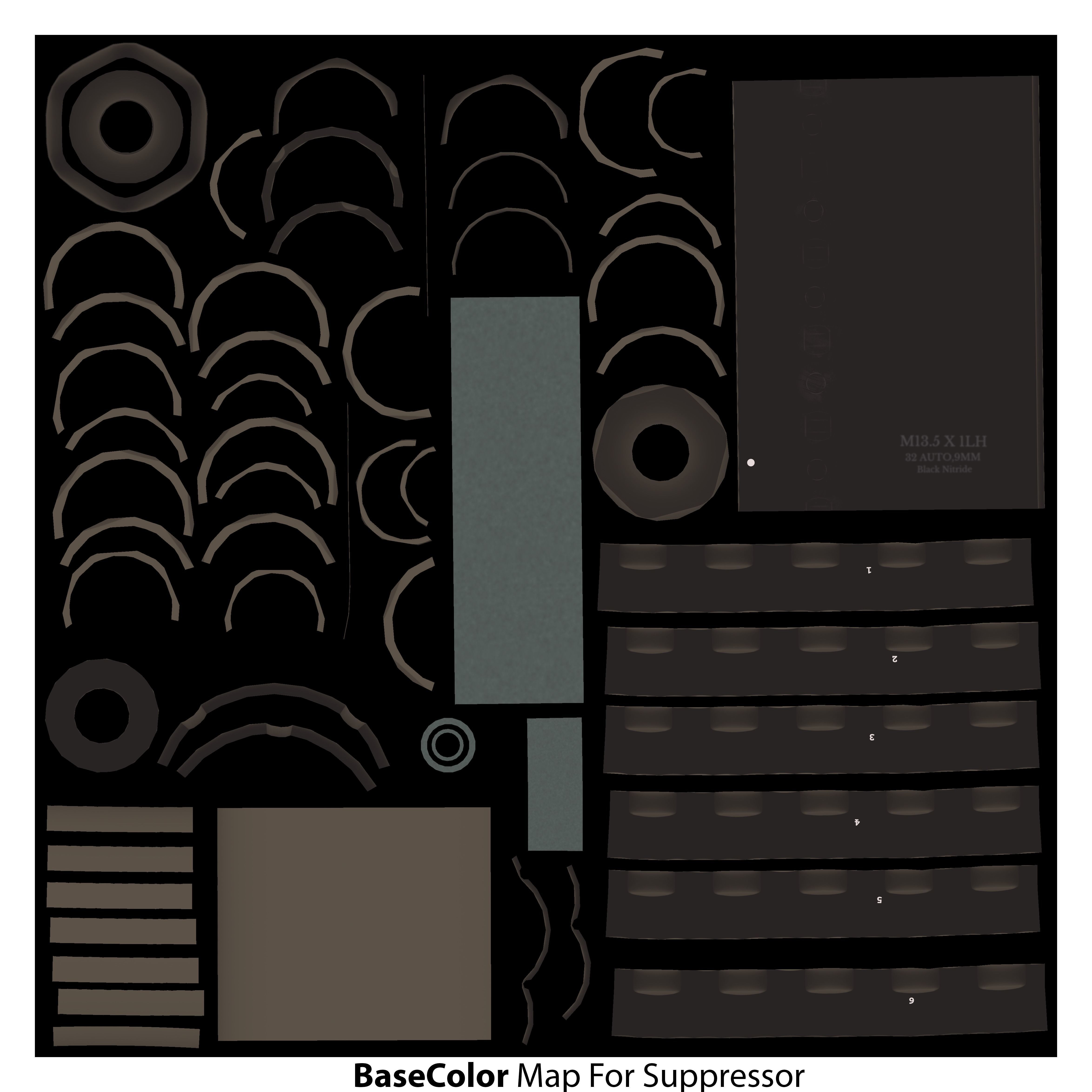 Laugo Arms Alien Pistol with LaserSight Suppressor Low-poly 3D model_36