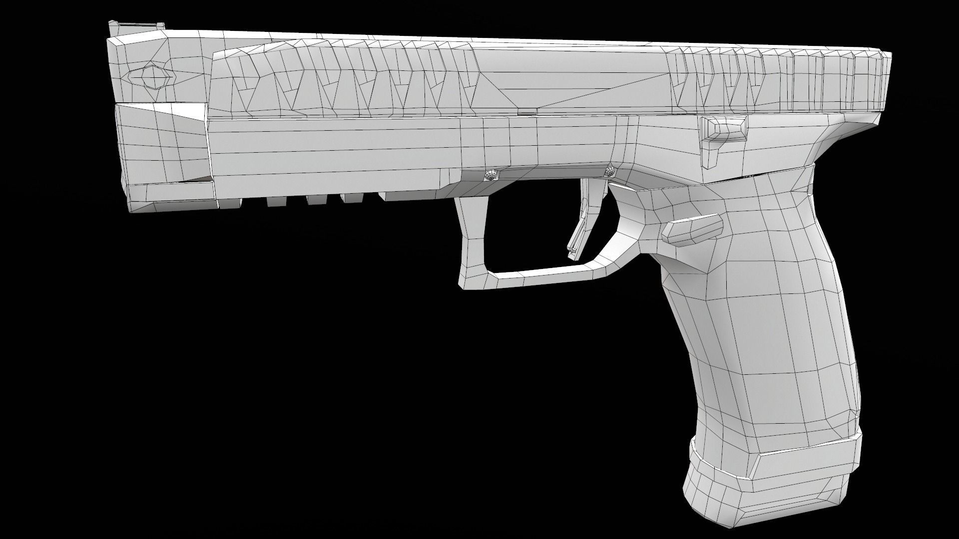Laugo Arms Alien Pistol with LaserSight Suppressor Low-poly 3D model_44