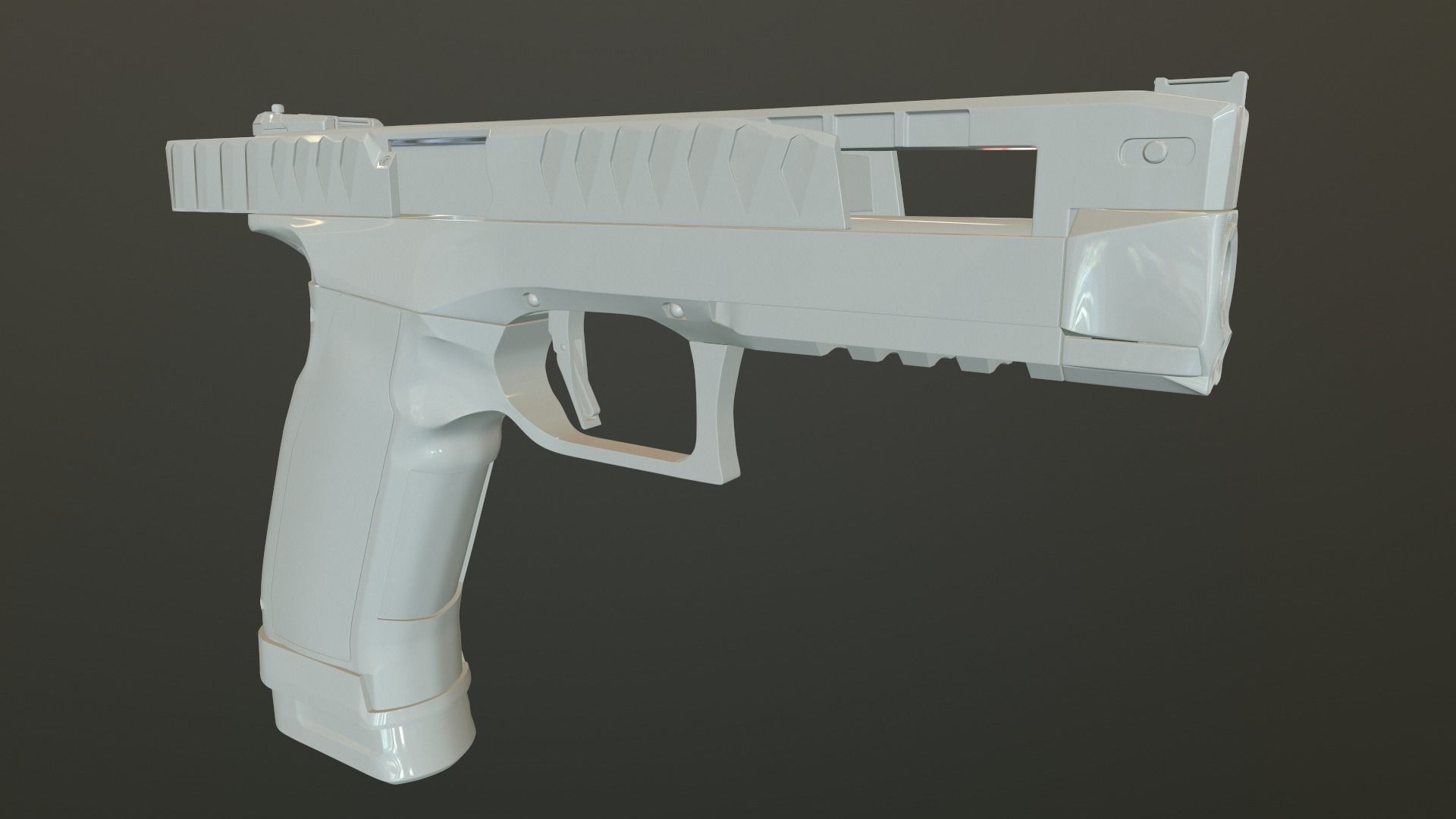 Laugo Arms Alien Pistol with LaserSight Suppressor Low-poly 3D model_73