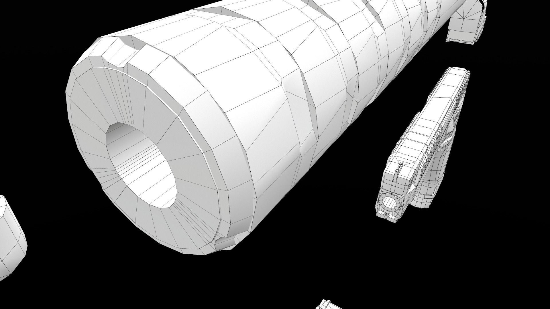 Laugo Arms Alien Pistol with LaserSight Suppressor Low-poly 3D model_60