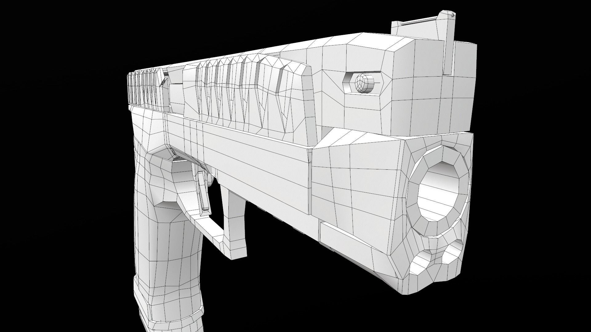 Laugo Arms Alien Pistol with LaserSight Suppressor Low-poly 3D model_46
