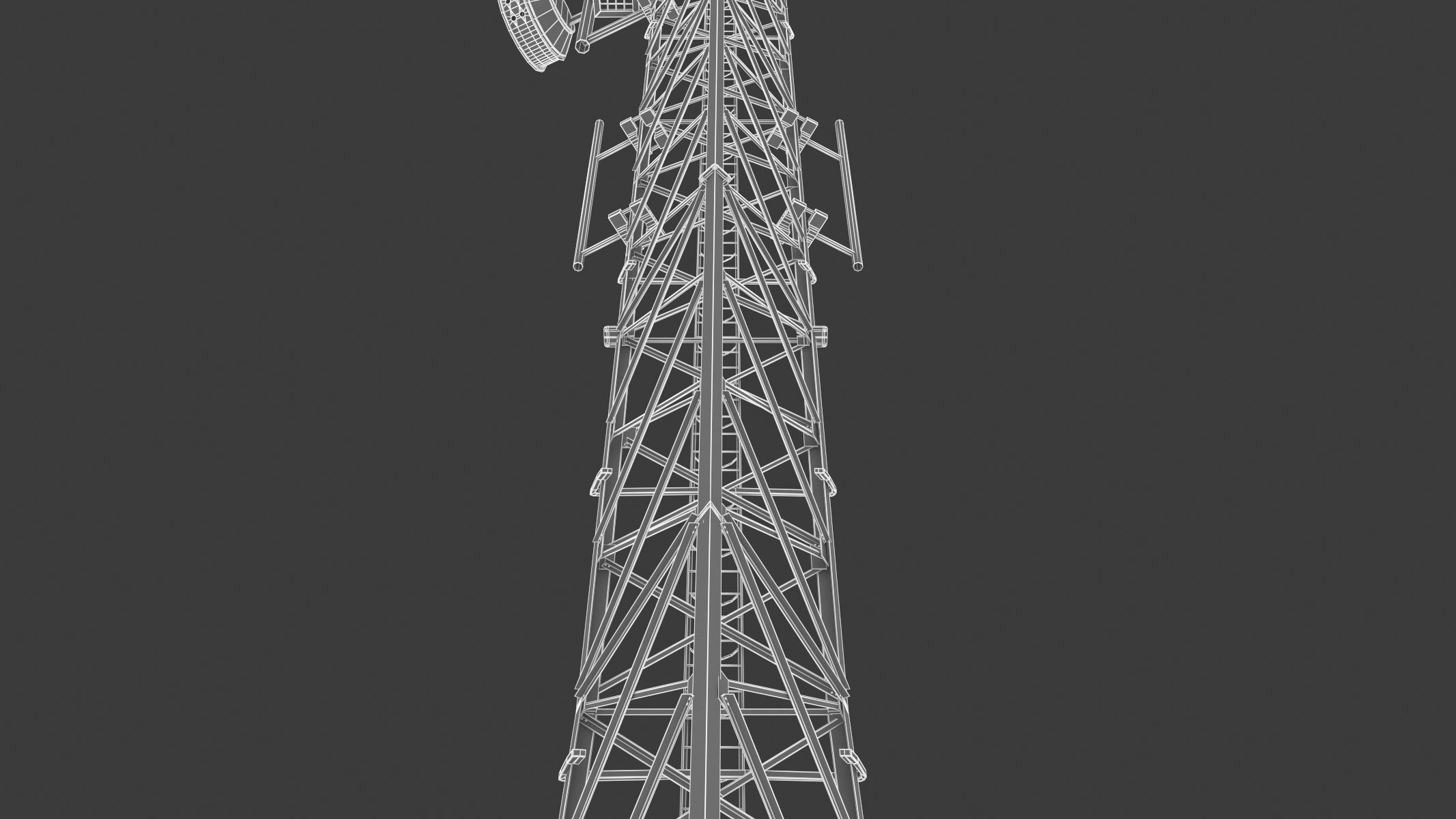 Telecommunication Tower 05 Low-poly 3D model_16
