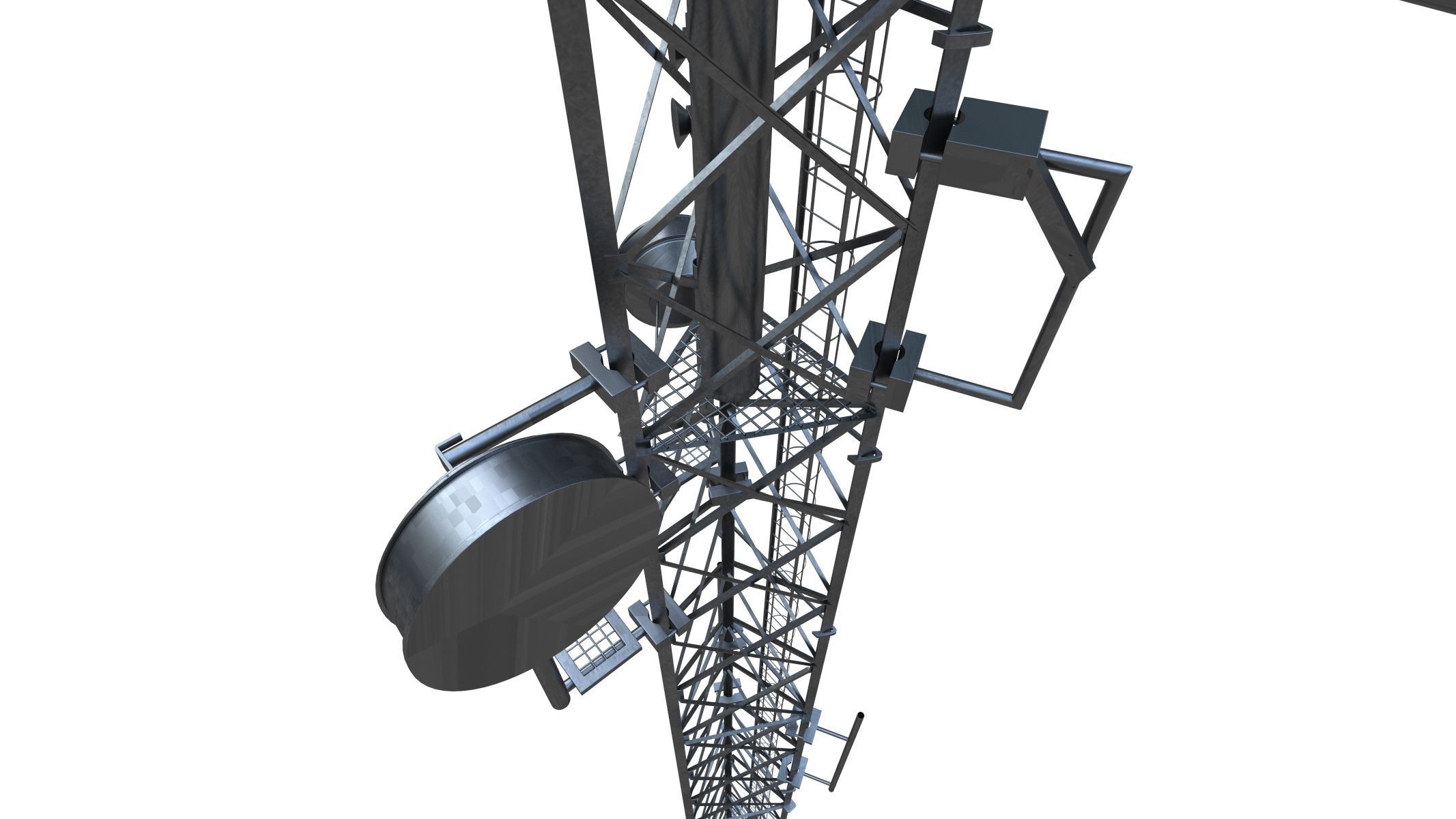 Telecommunication Tower 05 Low-poly 3D model_9