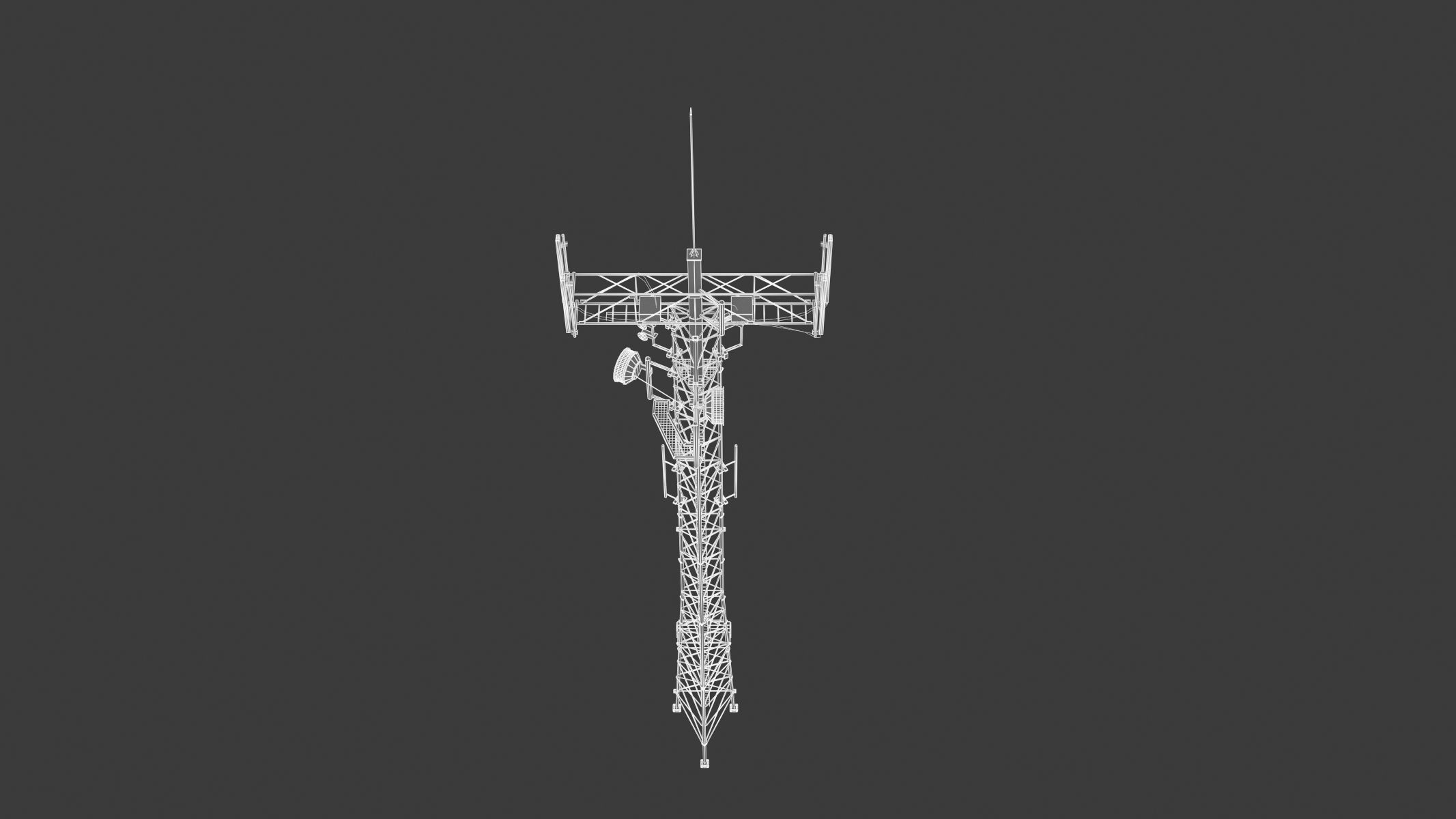 Telecommunication Tower 05 Low-poly 3D model_11