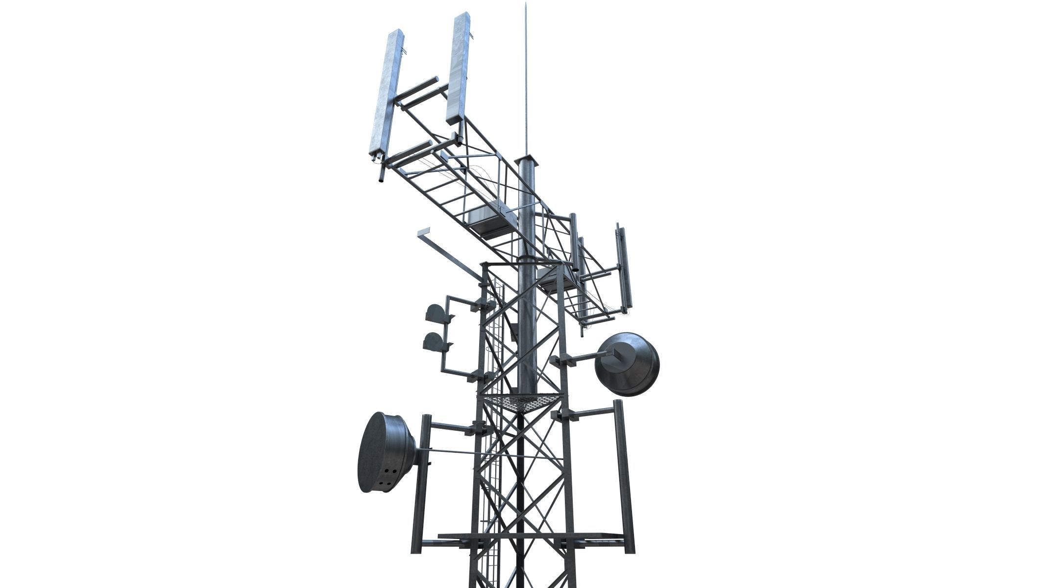 Telecommunication Tower 05 Low-poly 3D model_7