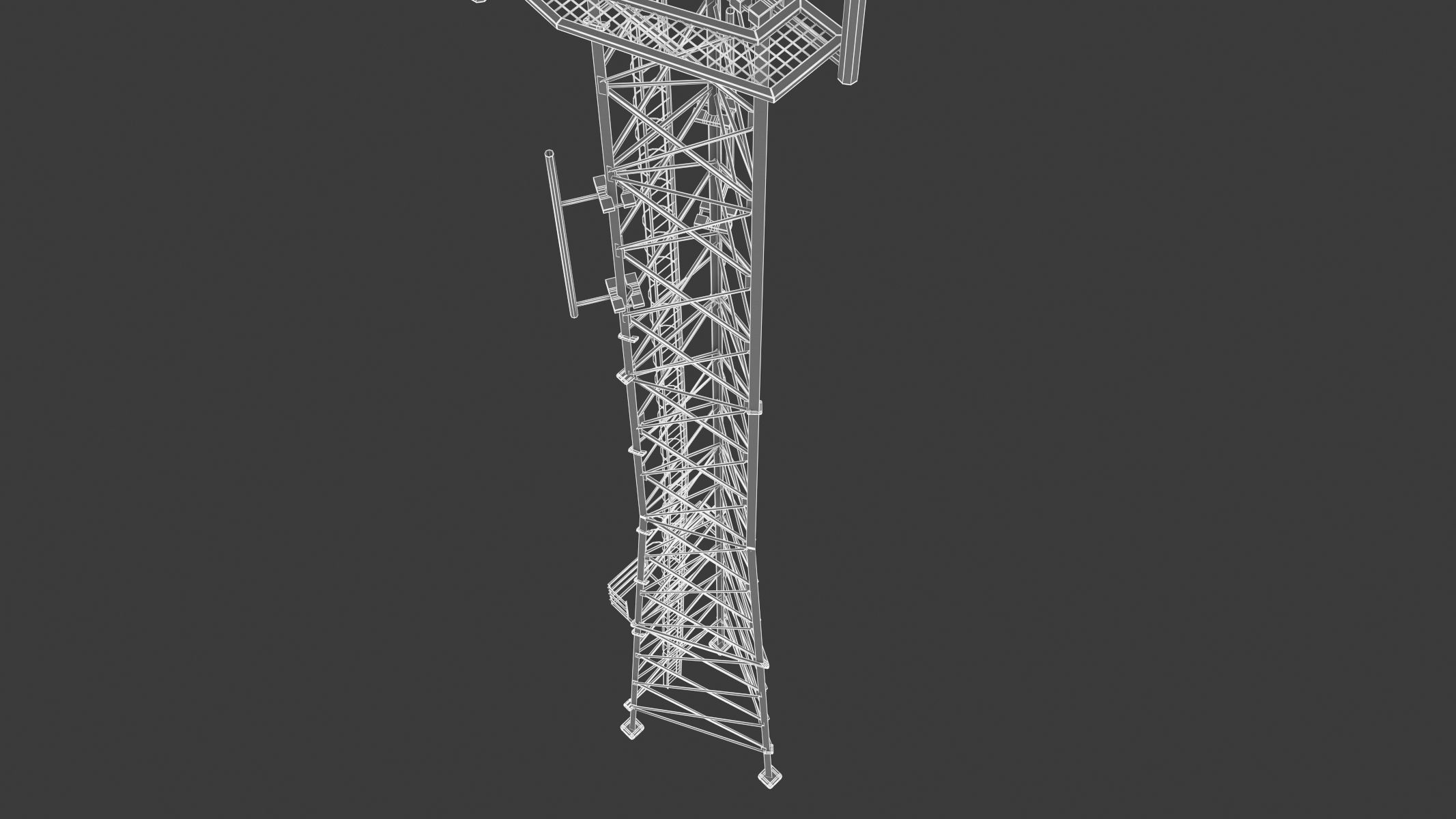 Telecommunication Tower 05 Low-poly 3D model_14