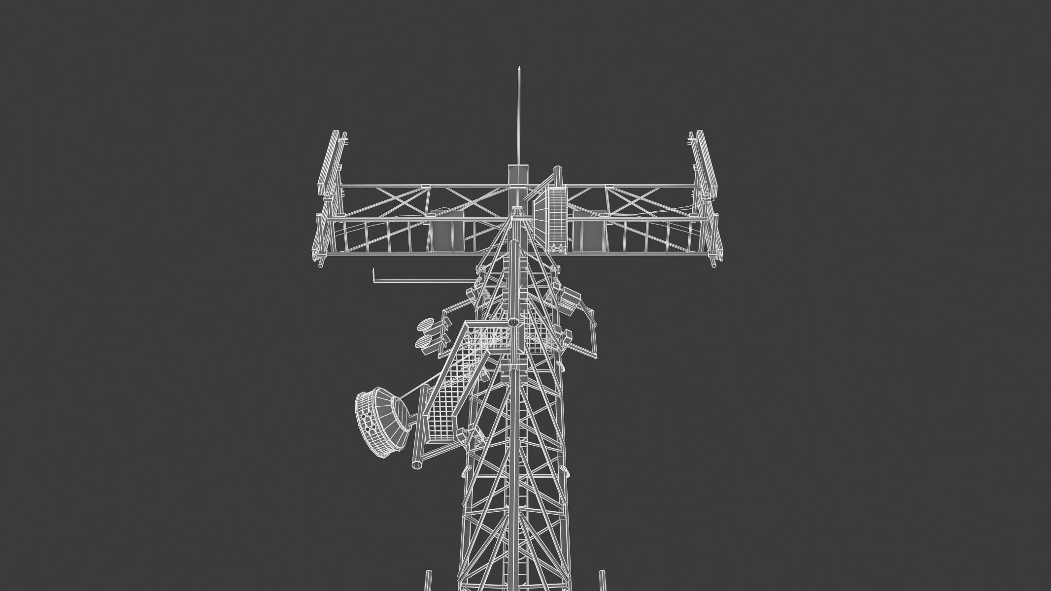 Telecommunication Tower 05 Low-poly 3D model_15