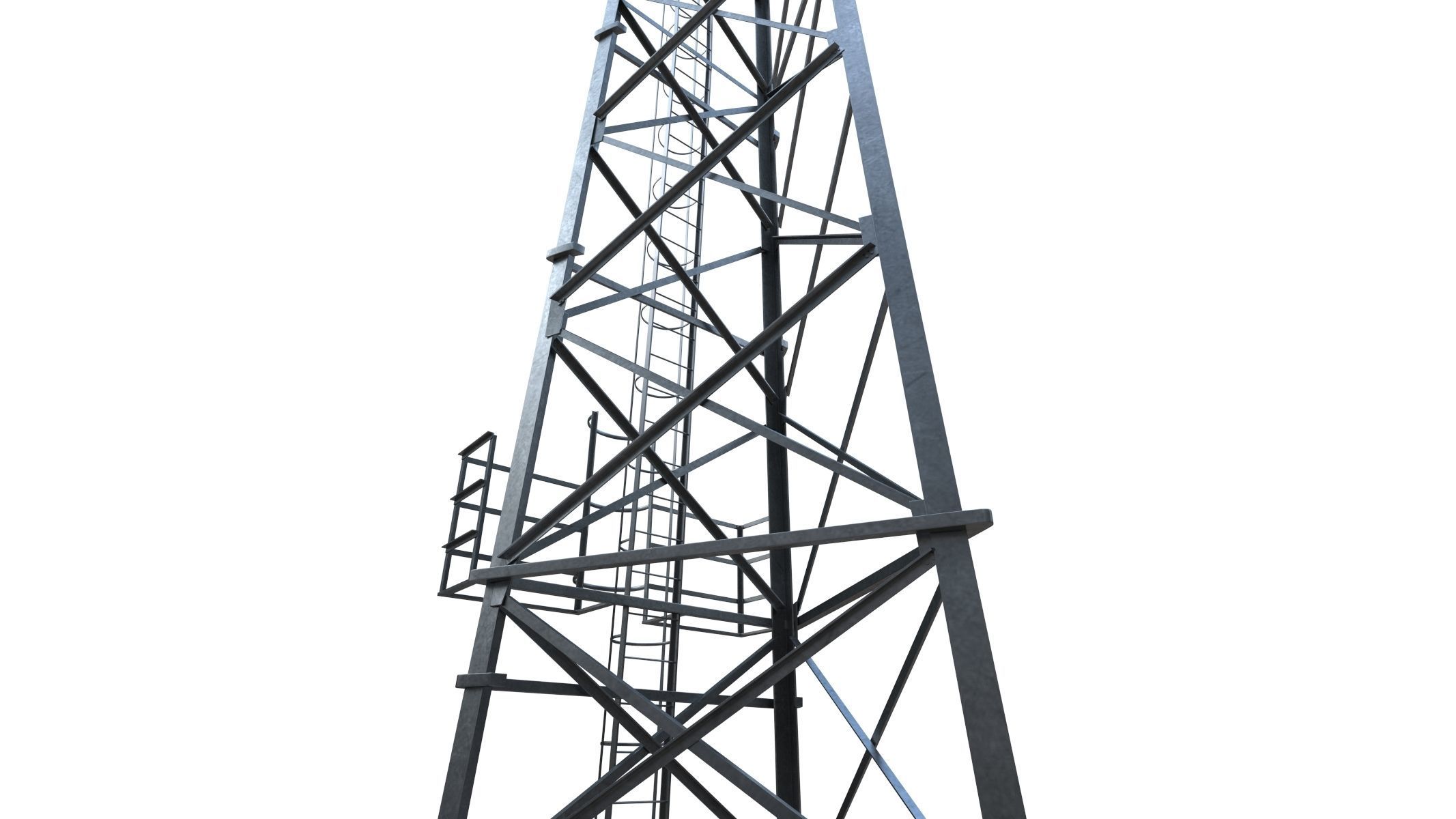 Telecommunication Tower 05 Low-poly 3D model_6