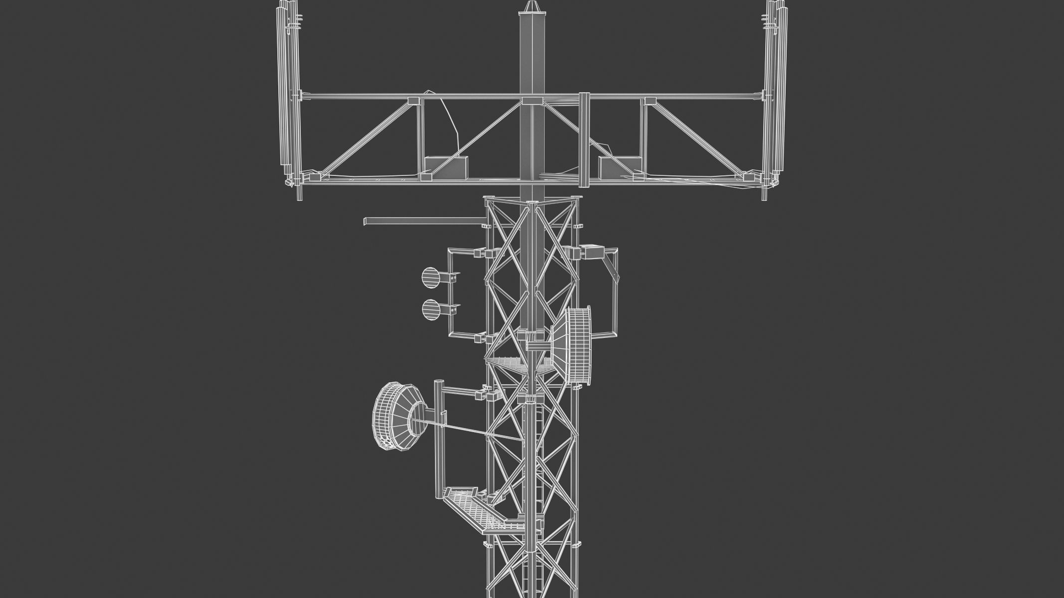 Telecommunication Tower 05 Low-poly 3D model_12