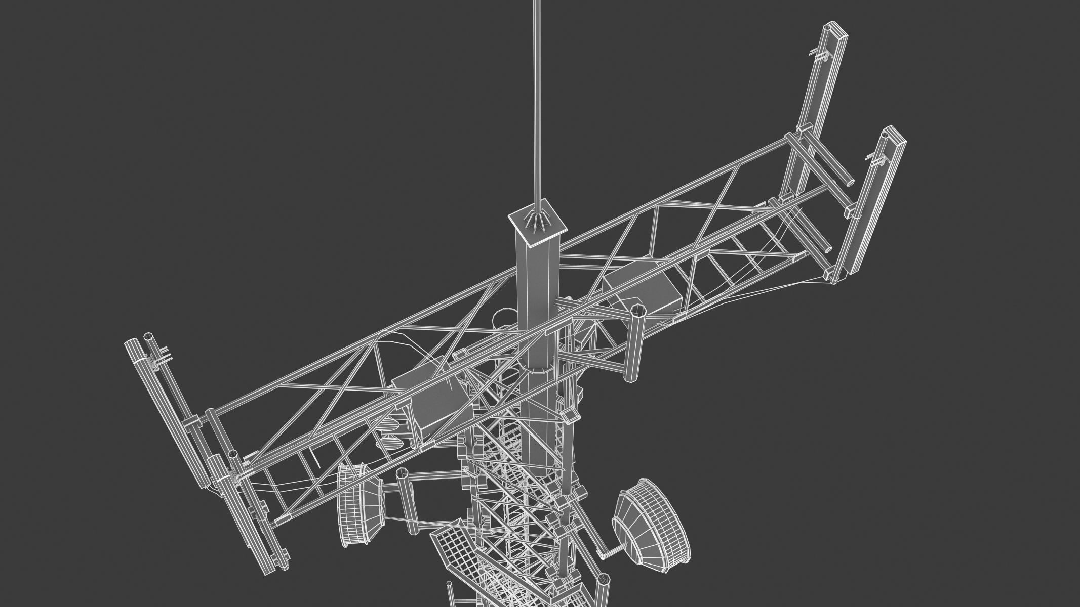 Telecommunication Tower 05 Low-poly 3D model_18