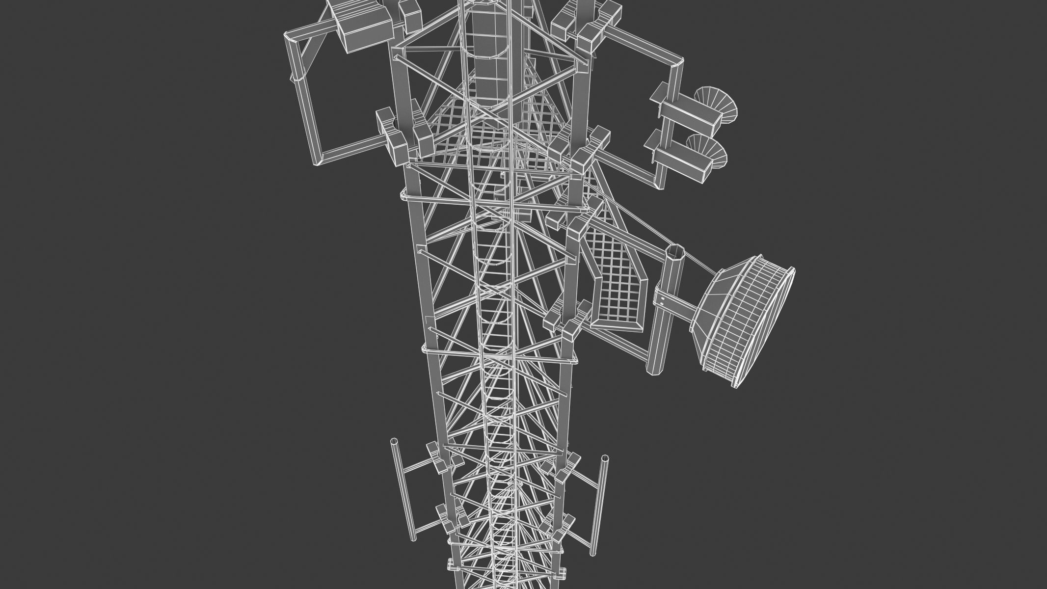 Telecommunication Tower 05 Low-poly 3D model_19