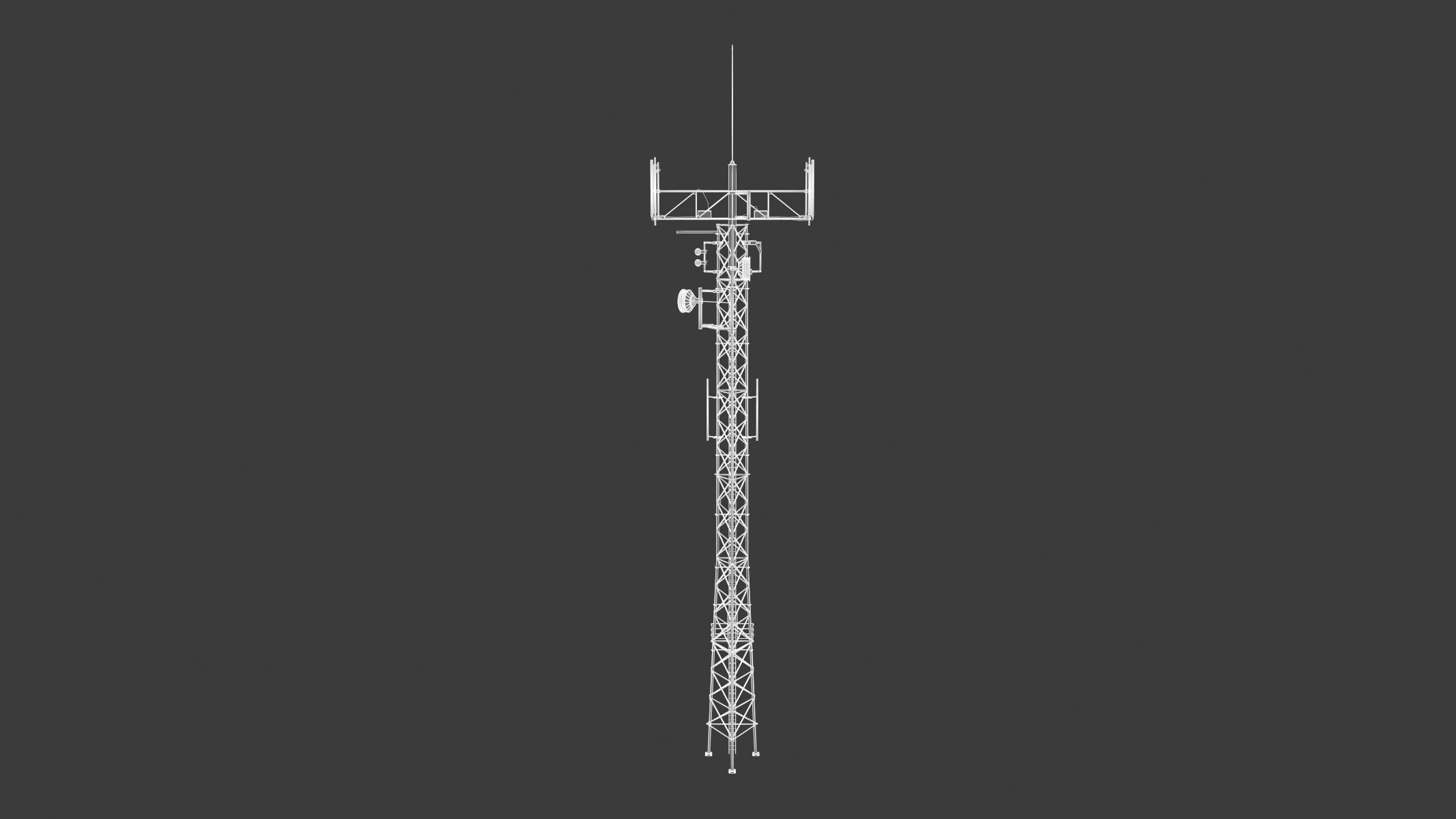 Telecommunication Tower 05 Low-poly 3D model_10