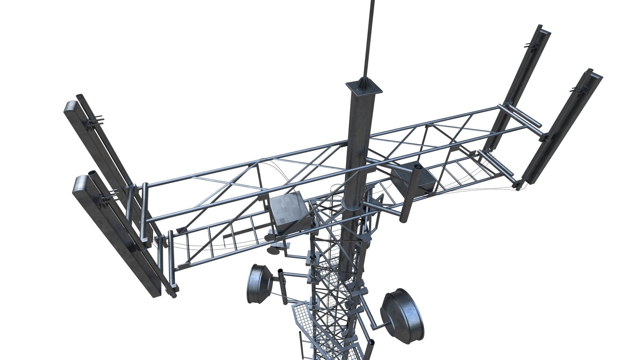 Telecommunication Tower 05 Low-poly 3D model_8
