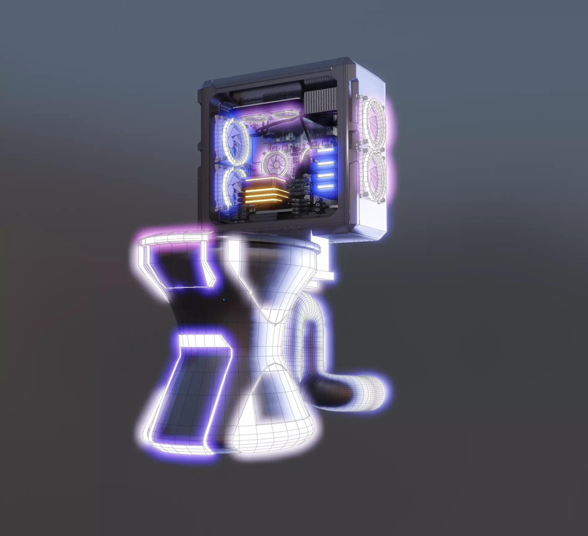 Cyberpunk Toilet Gaming PC Design 3D model