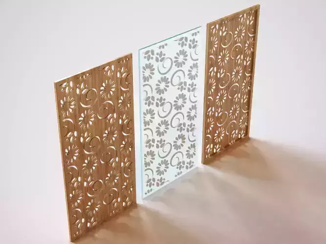 Partition three wooden panels