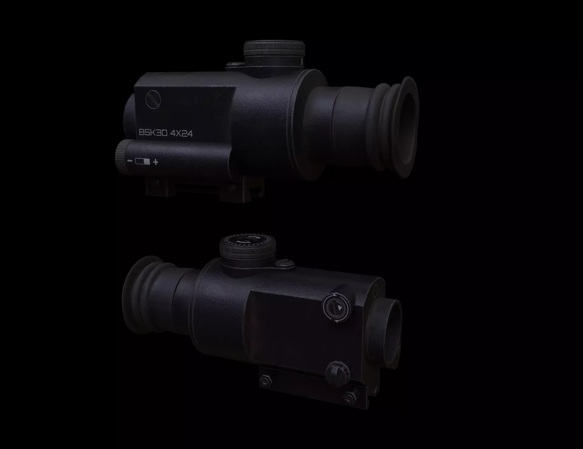 Box Scope 4X24 Zoom Low-poly 3D model_0