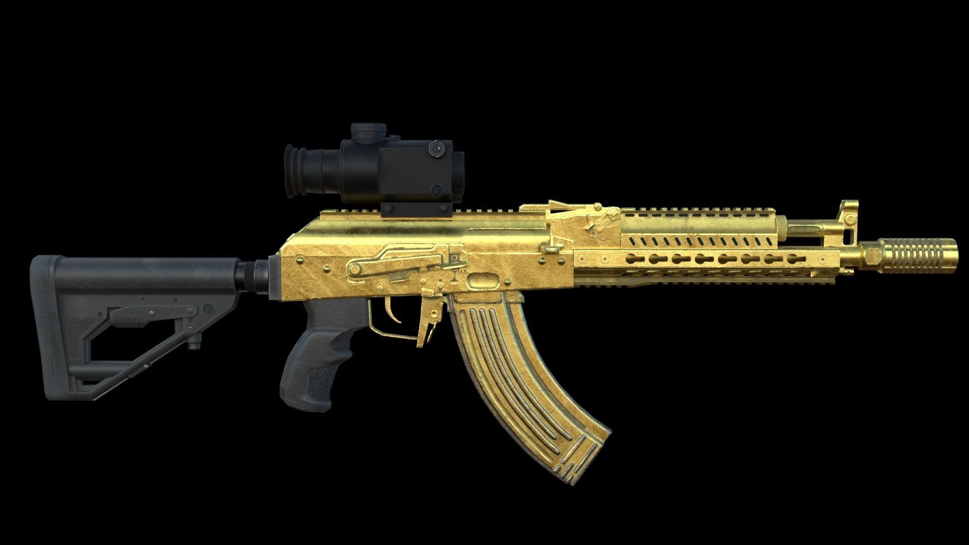 Box Scope 4X24 Zoom Low-poly 3D model_9