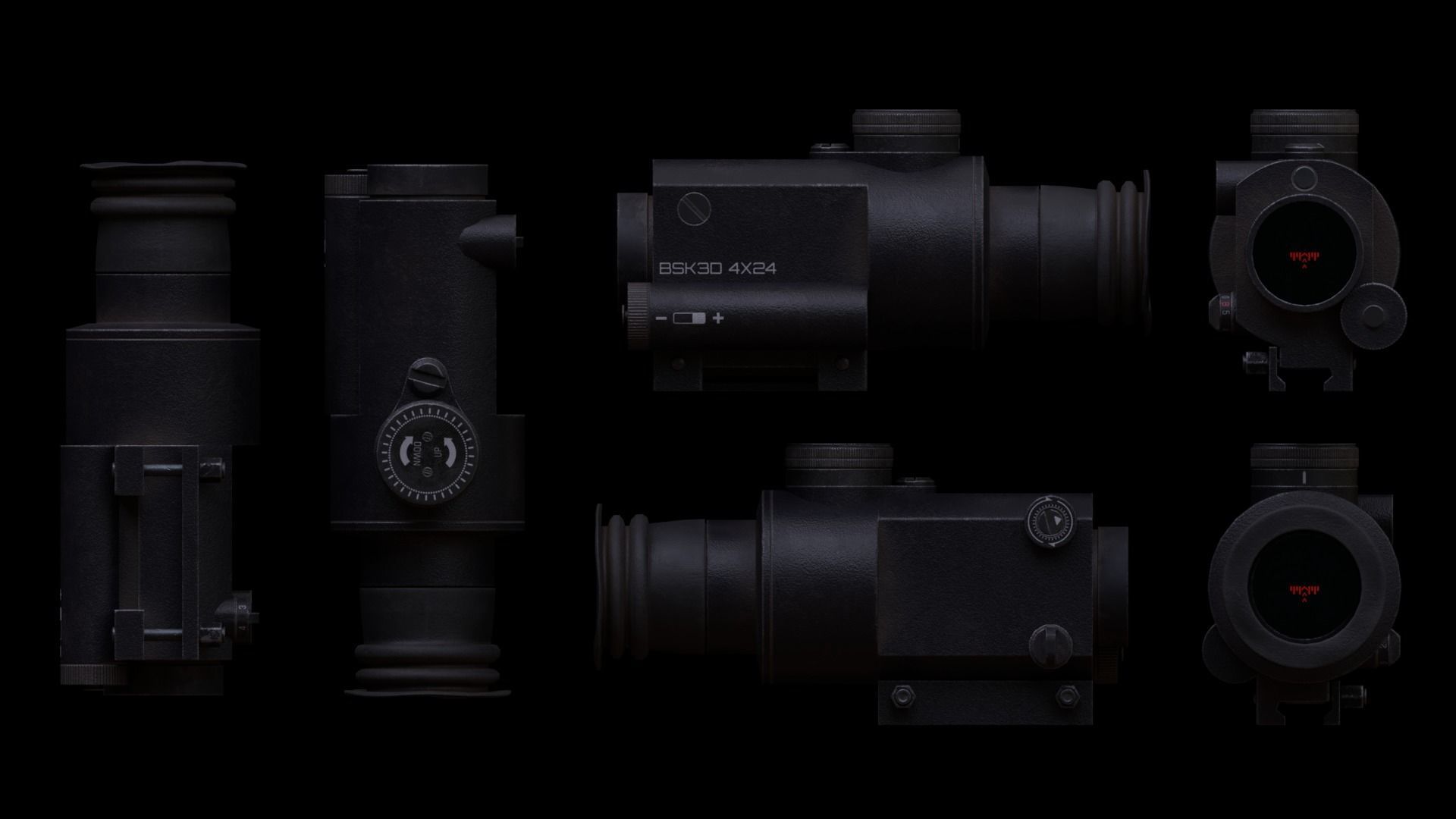 Box Scope 4X24 Zoom Low-poly 3D model_1