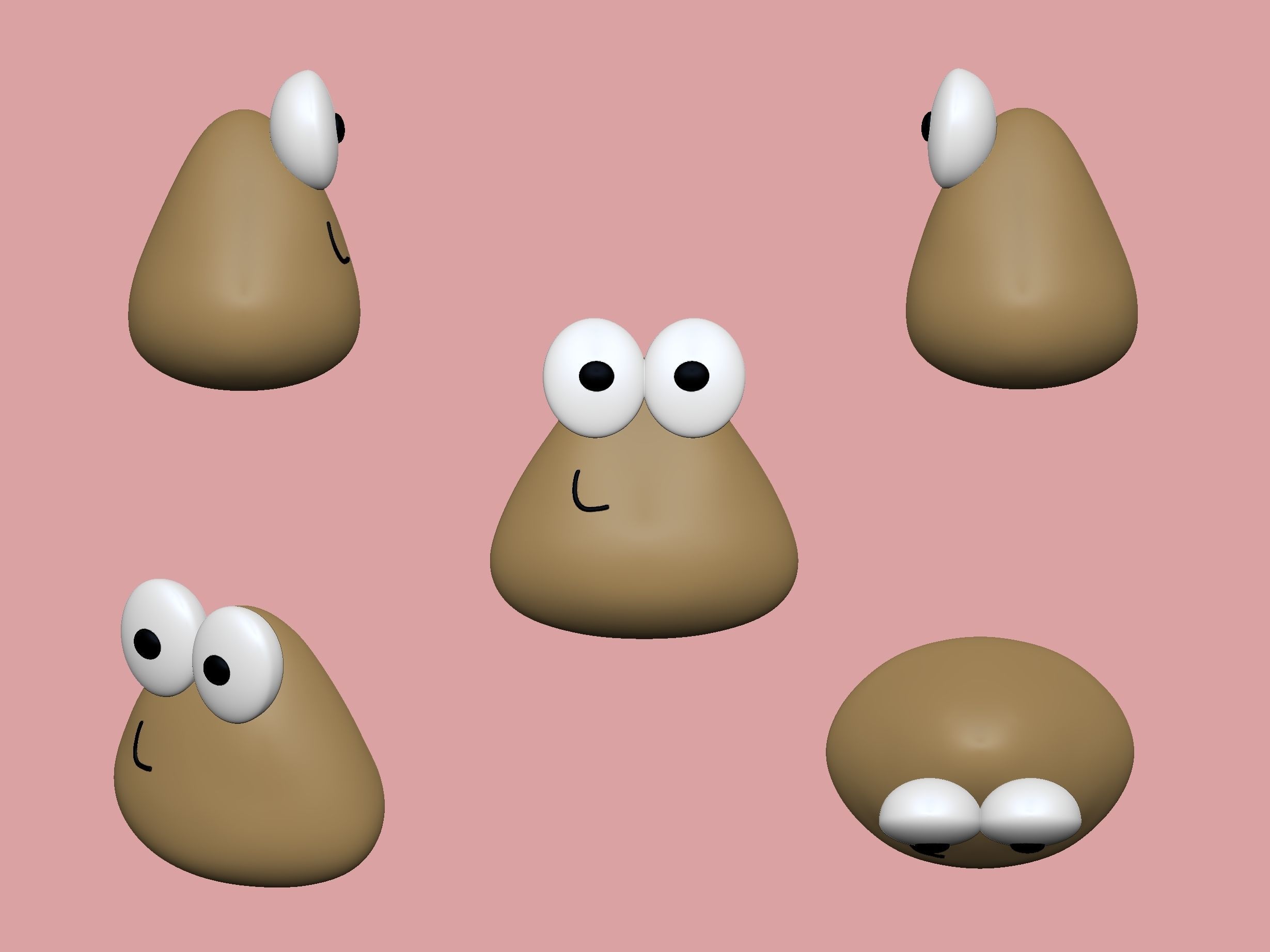 Baby Pou - the alien pet Game - Tamagotchi 3D print model_1