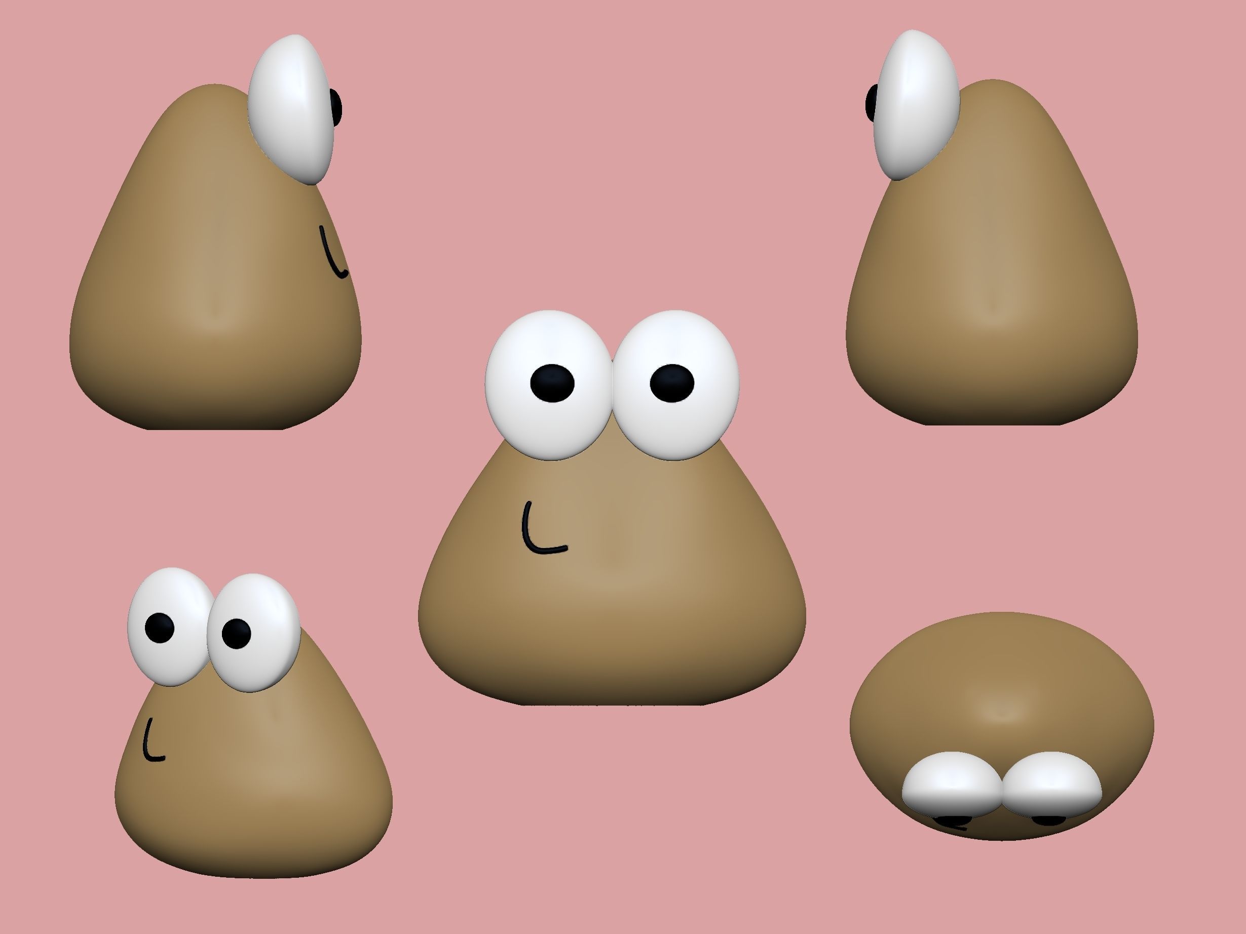 Baby Pou - the alien pet Game - Tamagotchi 3D print model_3