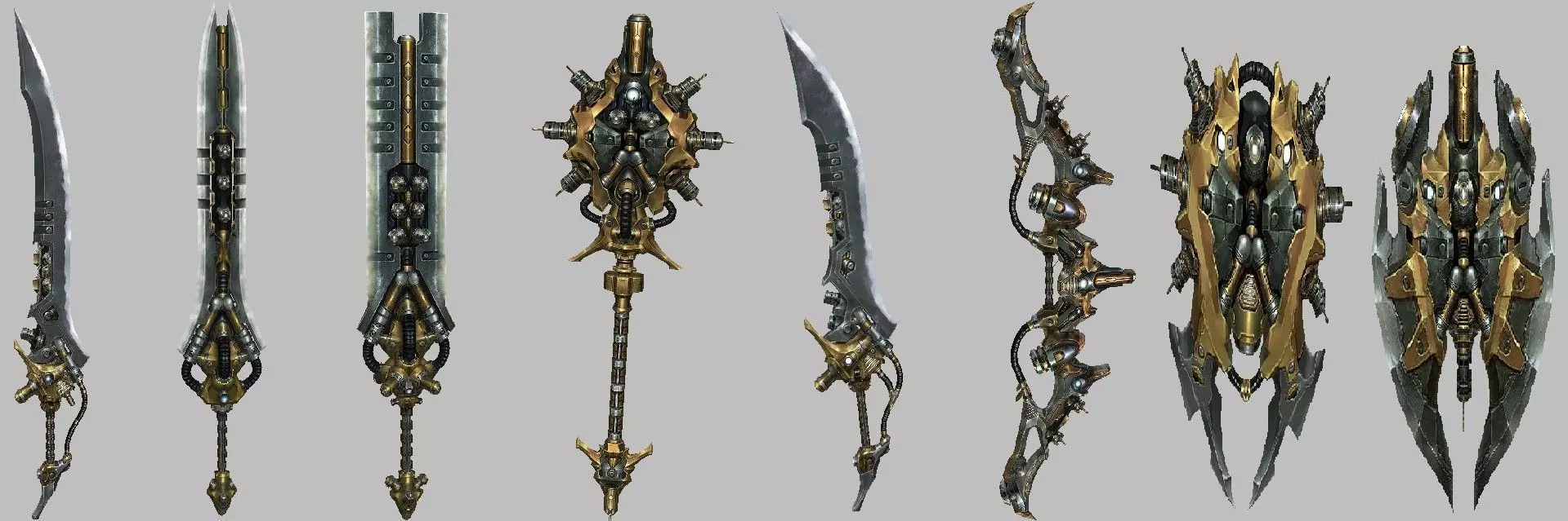 Weapon Set futuristic Low-poly 3D model_0