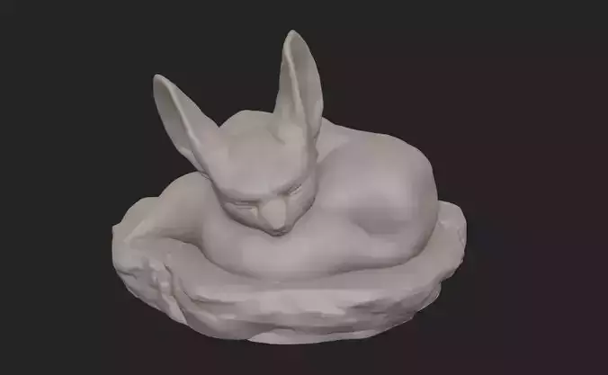 Sleeping Fennec Fox 3D Print