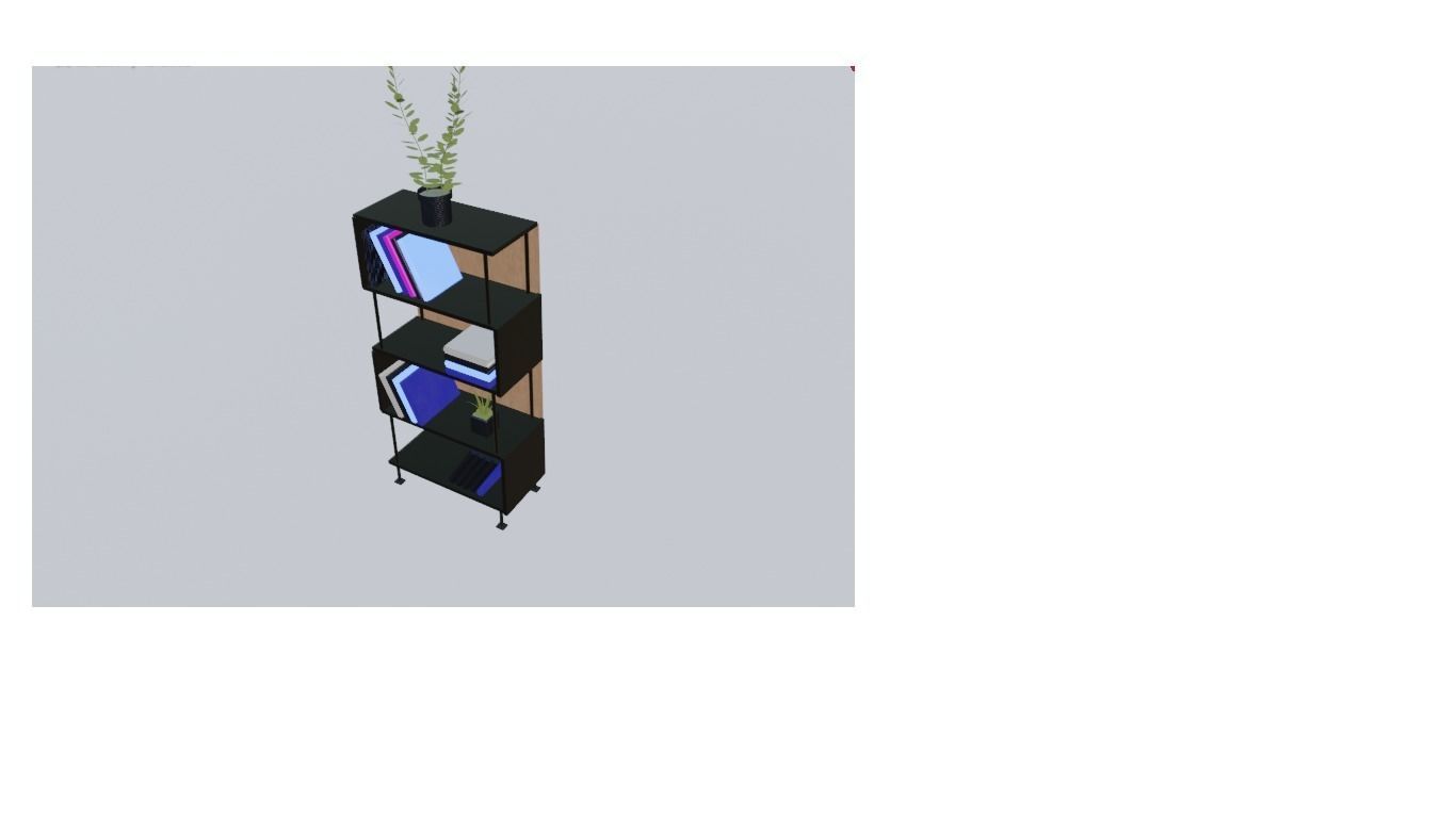 Room Book Shelf  3D model_2
