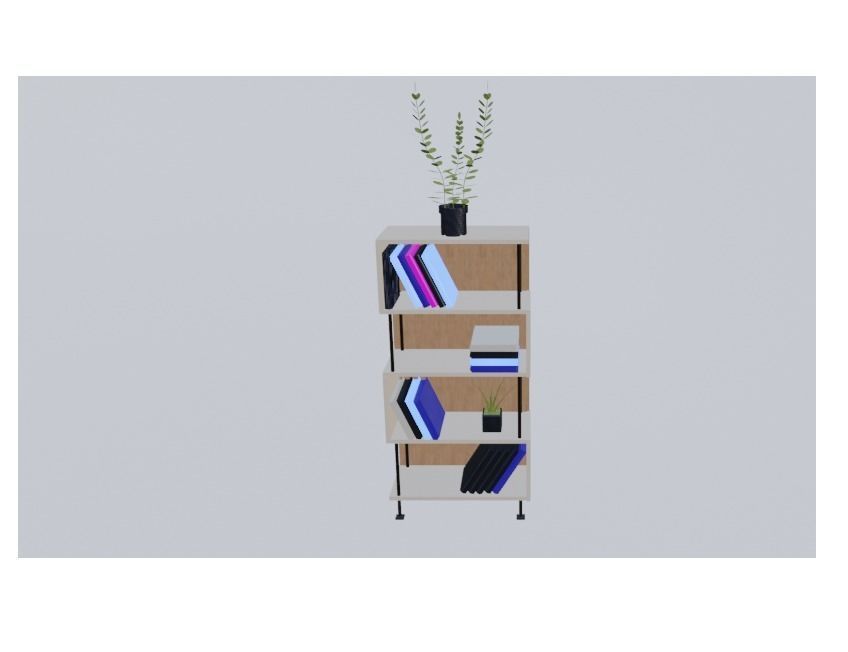 Room Book Shelf  3D model_1