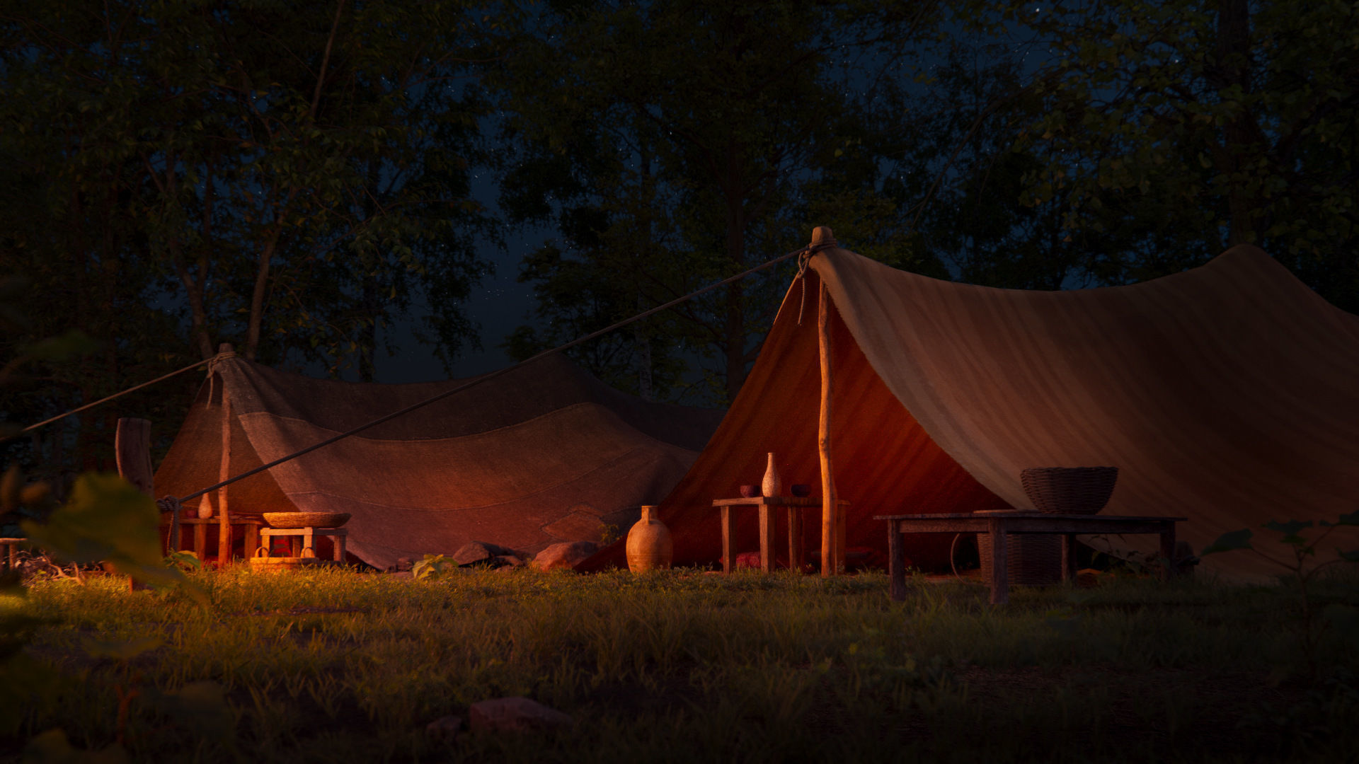 Ancient Tent 01 Low-poly Low-poly 3D model_1
