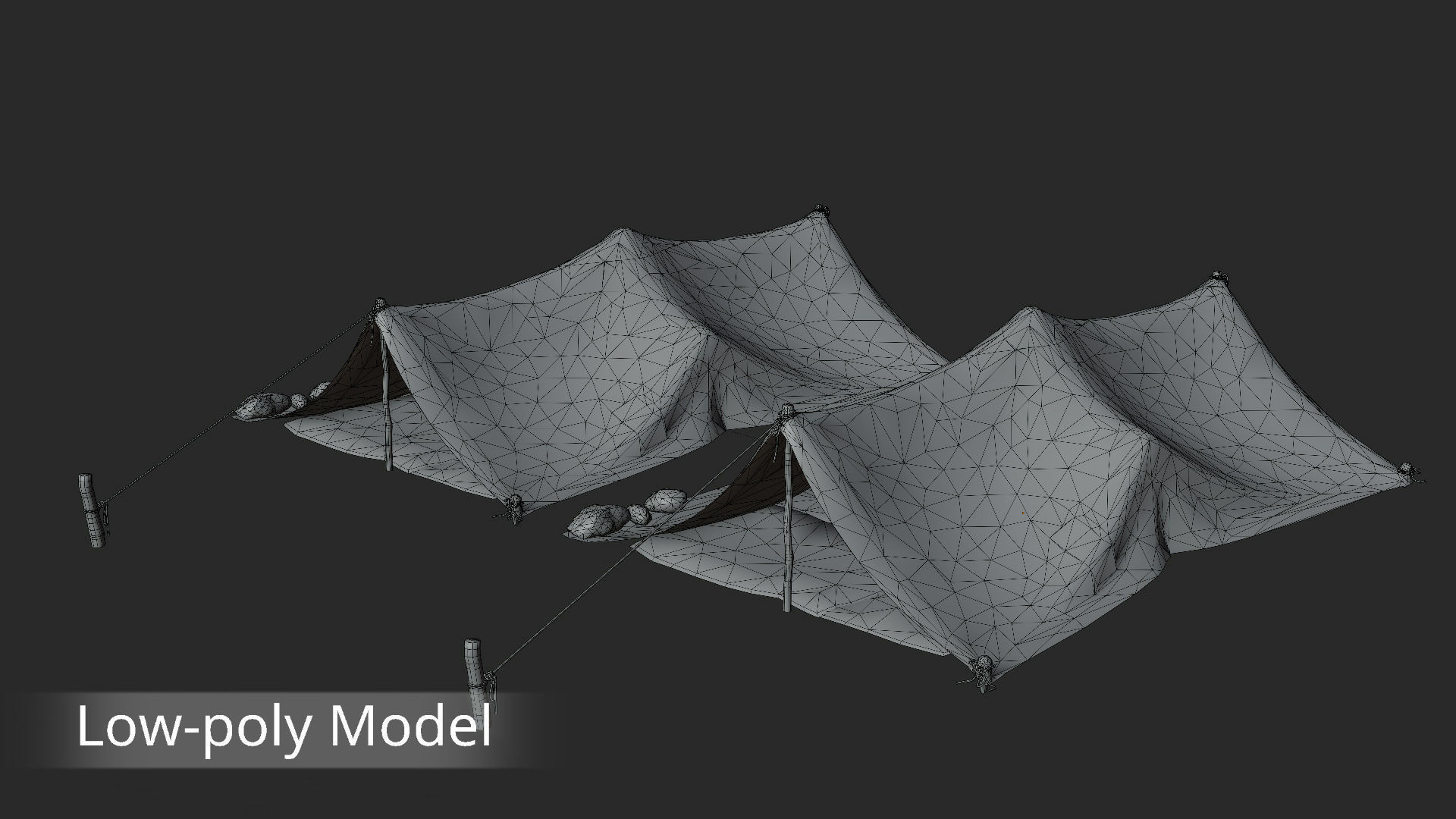 Ancient Tent 01 Low-poly Low-poly 3D model_6