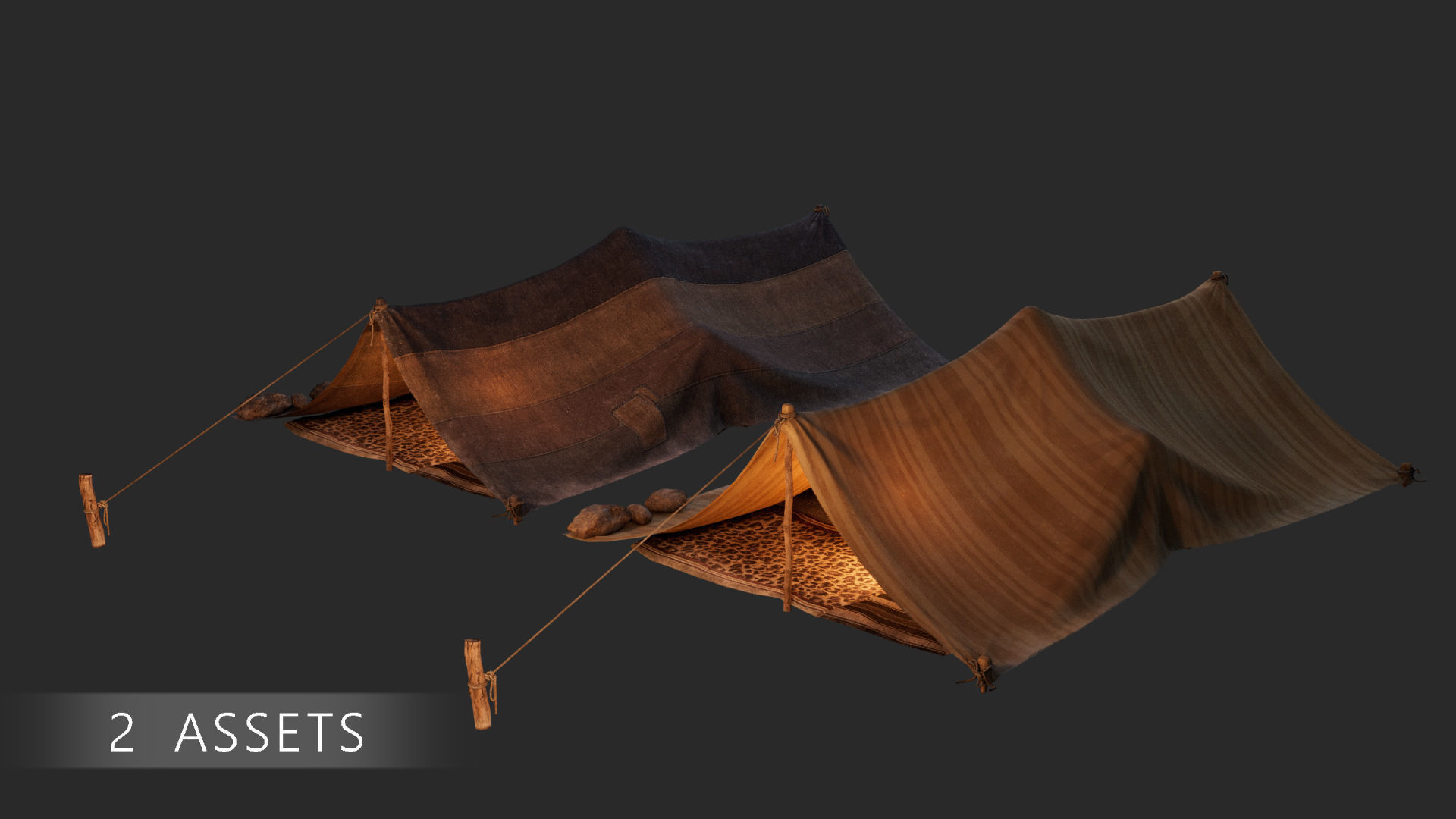 Ancient Tent 01 Low-poly Low-poly 3D model_5
