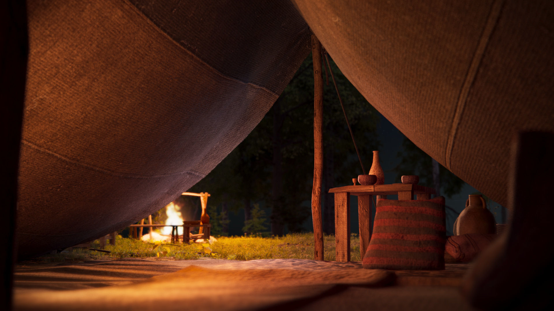 Ancient Tent 01 Low-poly Low-poly 3D model_3