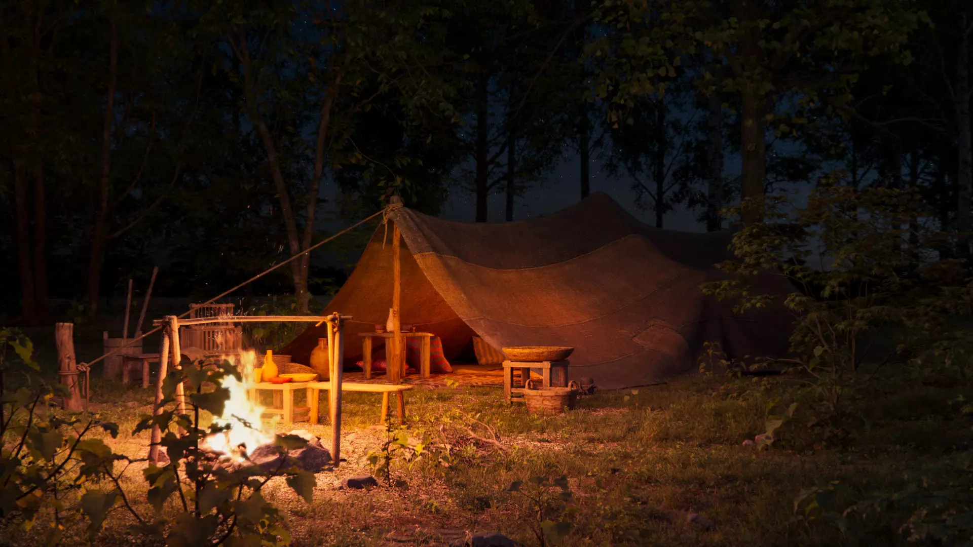 Ancient Tent 01 Low-poly Low-poly 3D model_0