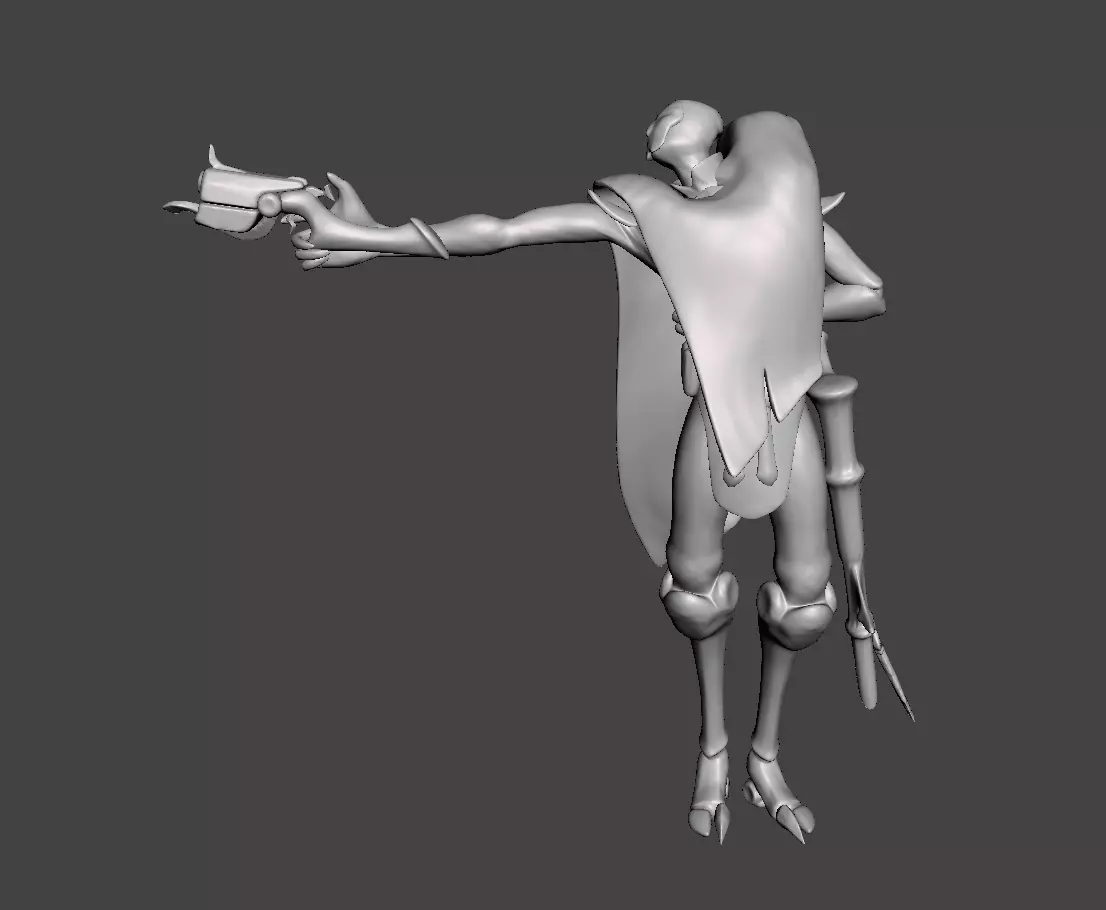 Jhin 3D Model character holding gun 3D print model_0