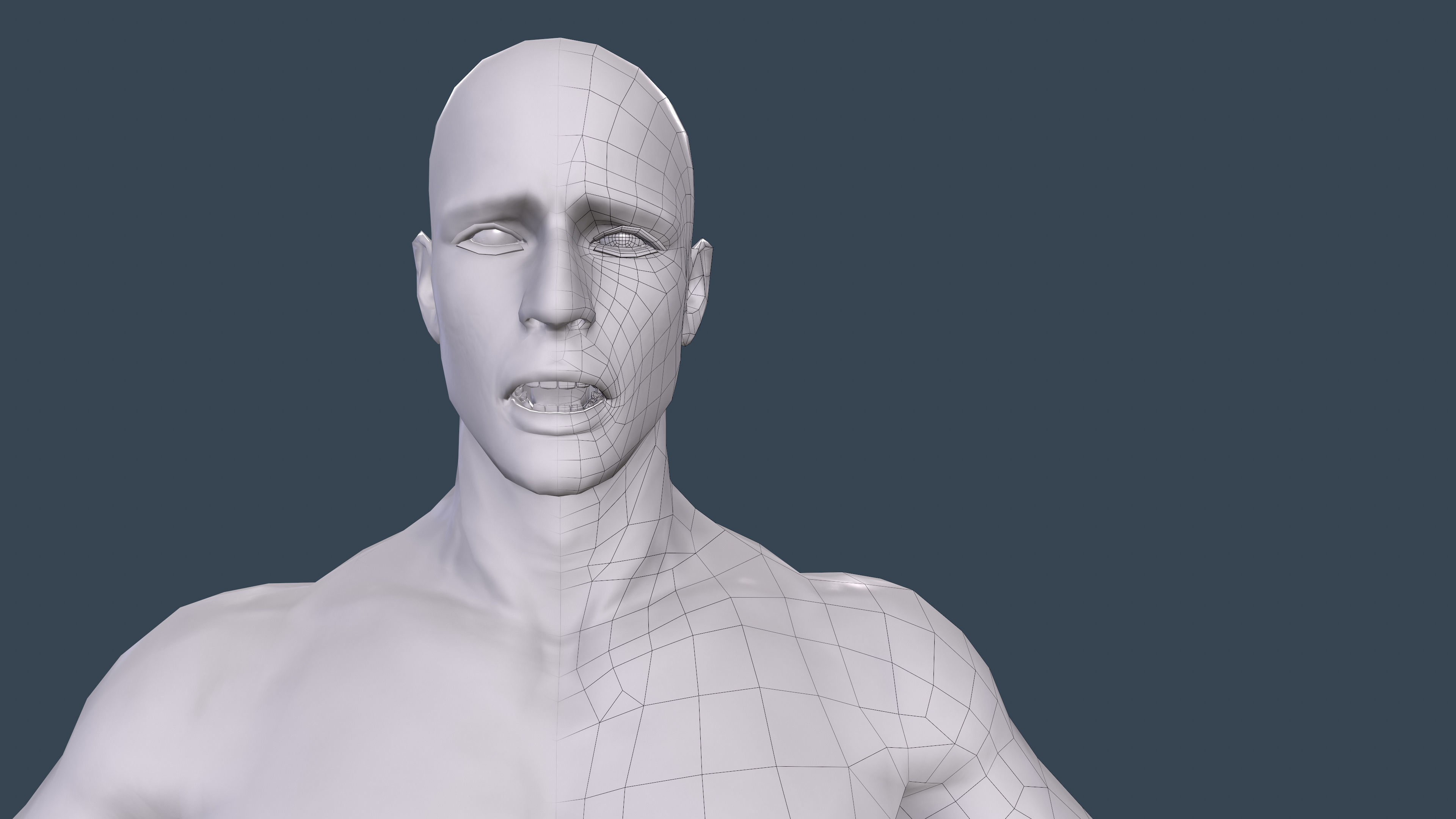 Base Meshes man game ready Free low-poly 3D model_4