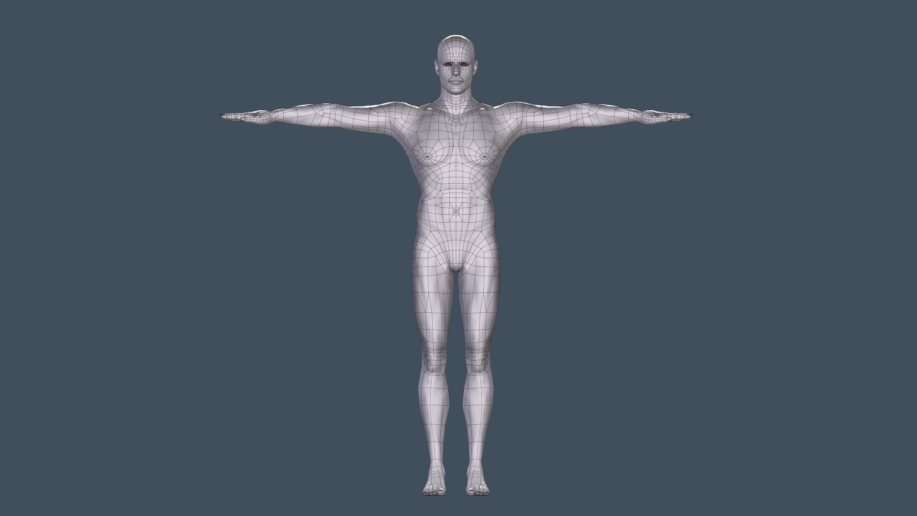 Base Meshes man game ready Free low-poly 3D model_1