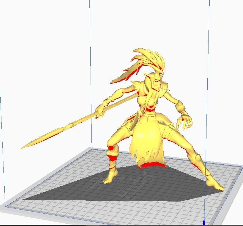Kalista 3D Model woman holding sword 3D print model_1