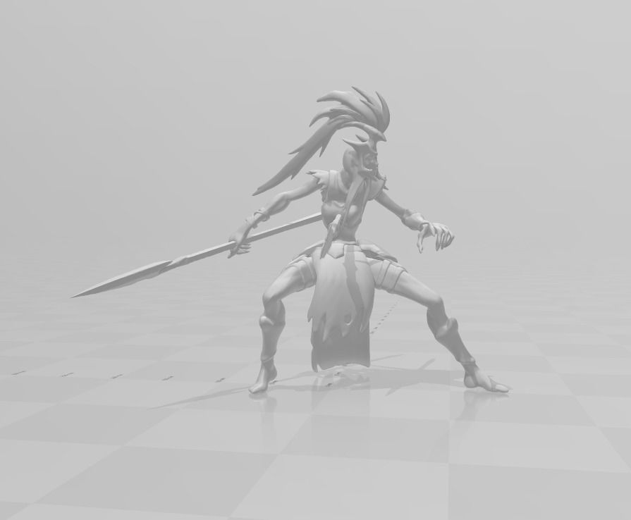 Kalista 3D Model woman holding sword 3D print model_2