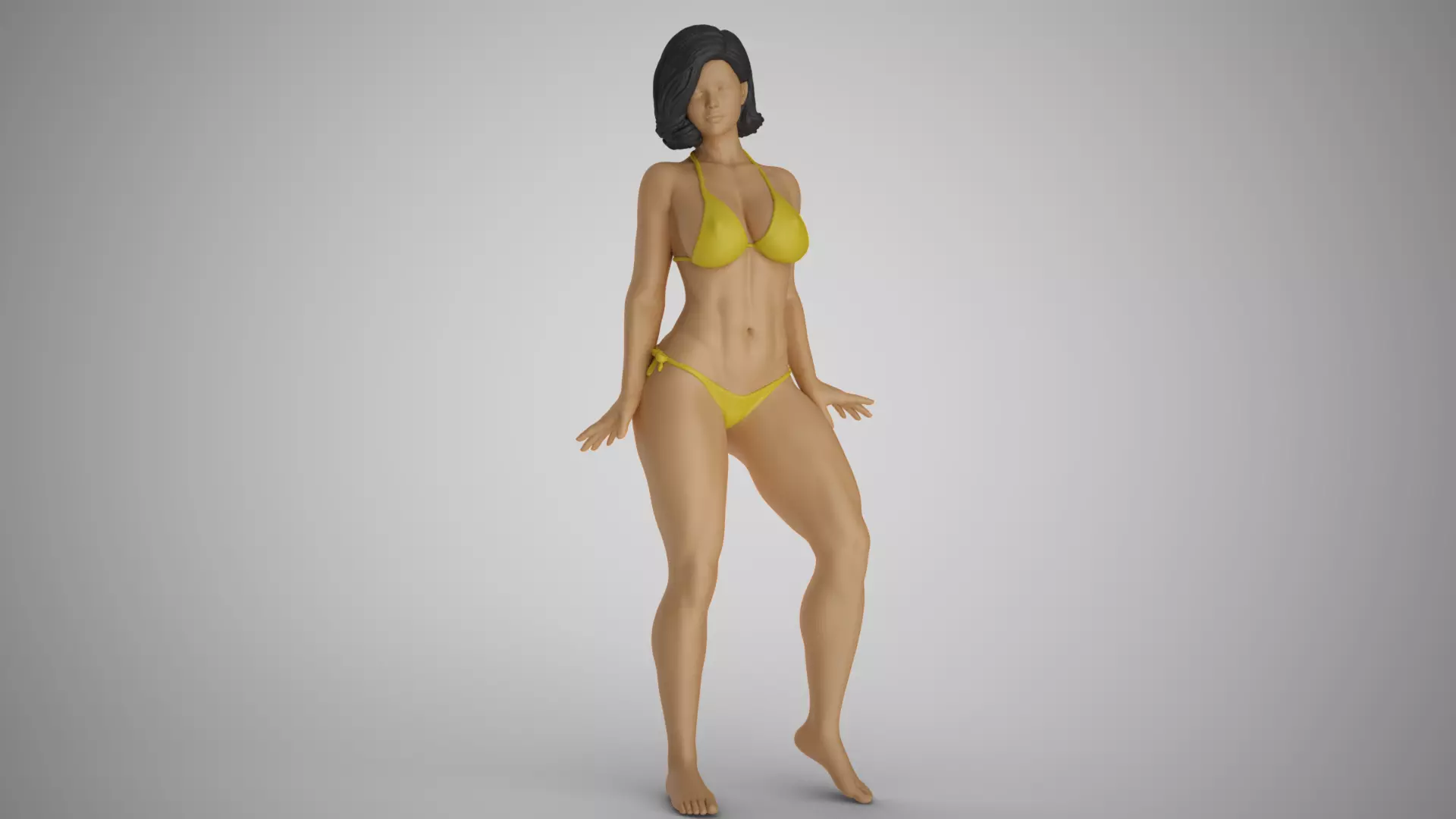 Loveliness 6 woman in bikini 3D print model