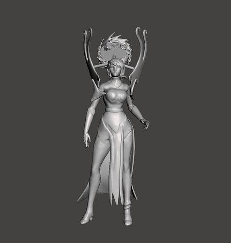 Karma 3D Model woman in gold 3D print model