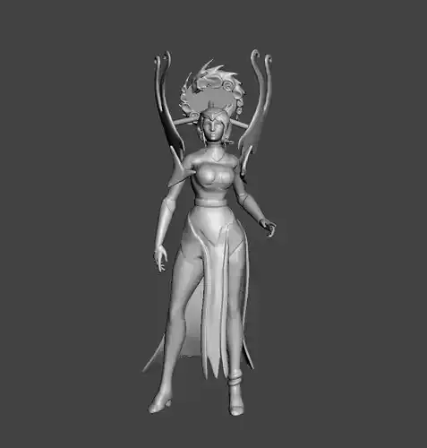 Karma 3D Model woman in gold 3D print model