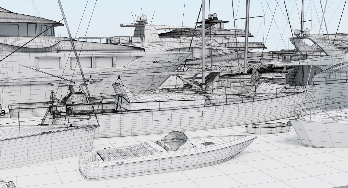 50 Yachts and Boats collection 3D model_31