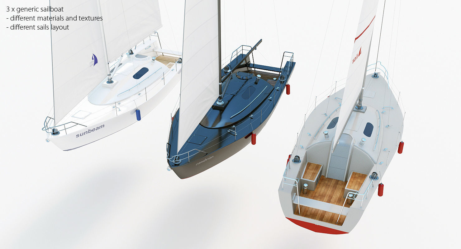 50 Yachts and Boats collection 3D model_24