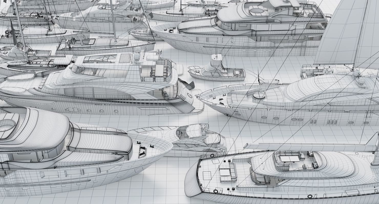 50 Yachts and Boats collection 3D model_29