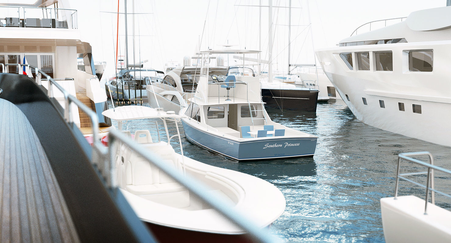 50 Yachts and Boats collection 3D model_6