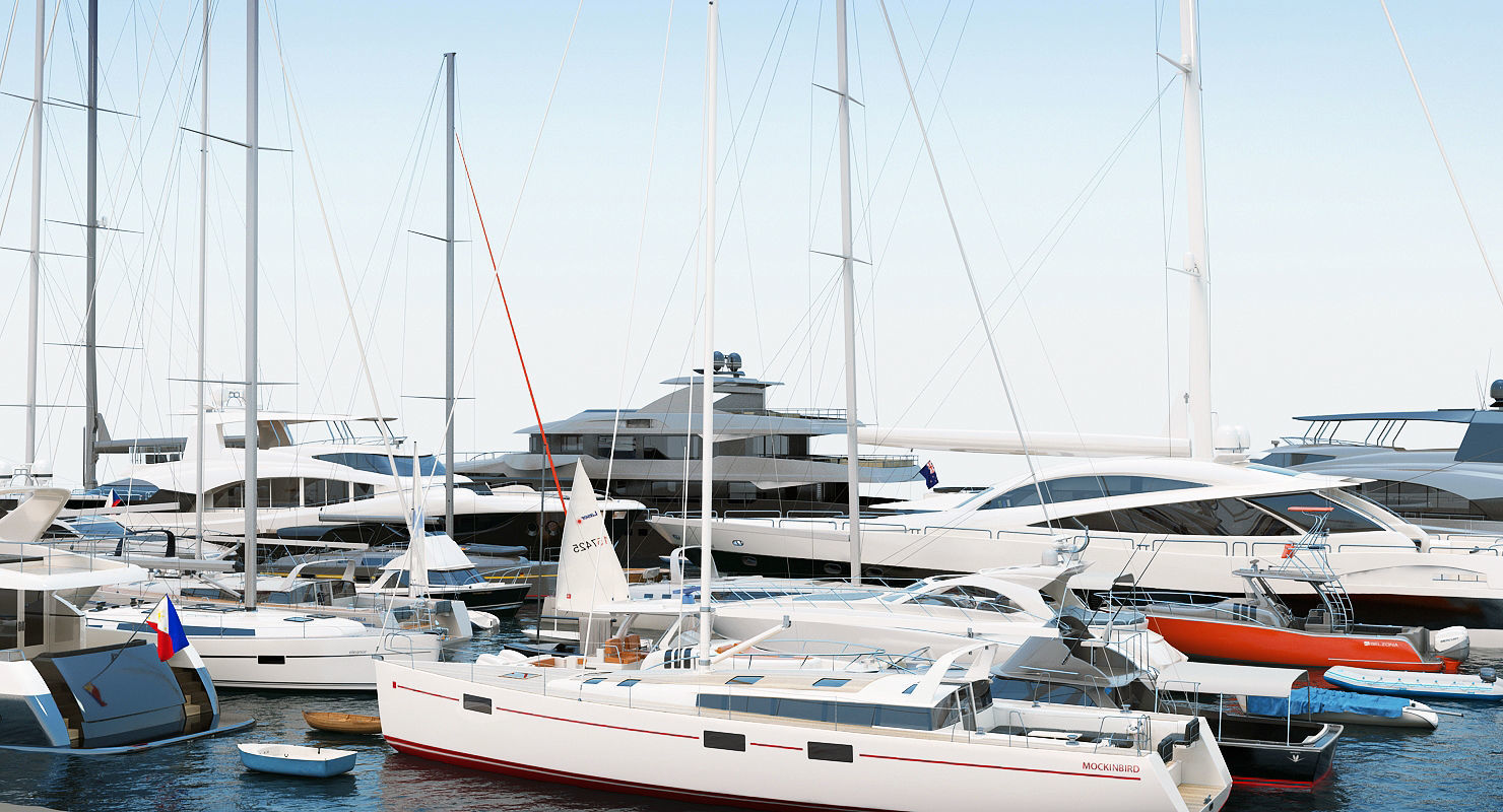 50 Yachts and Boats collection 3D model_1